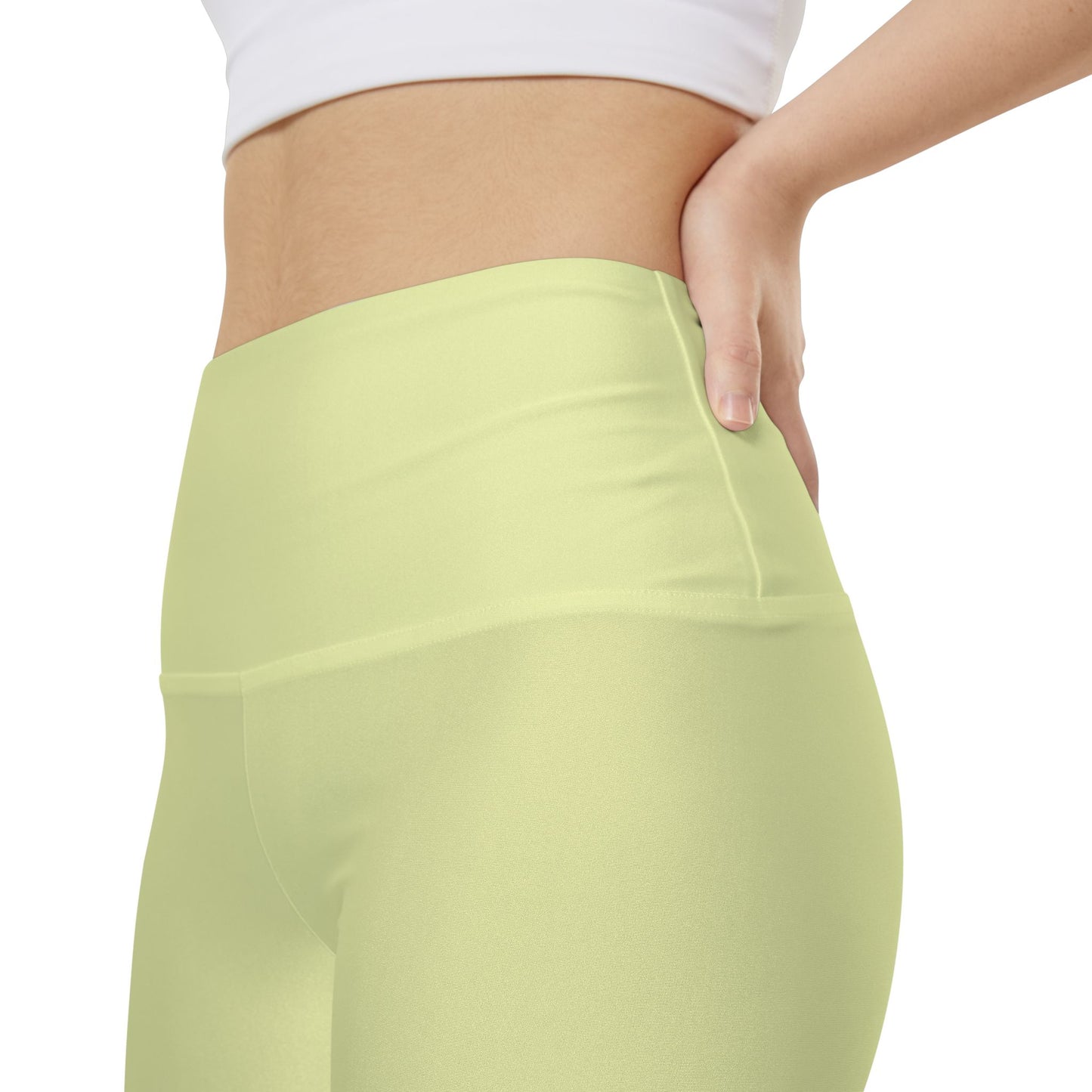 Spring Yellow Women's Workout Shorts - Pastel Yellow High-Waist Bike Shorts for Exercise & Everyday Wear