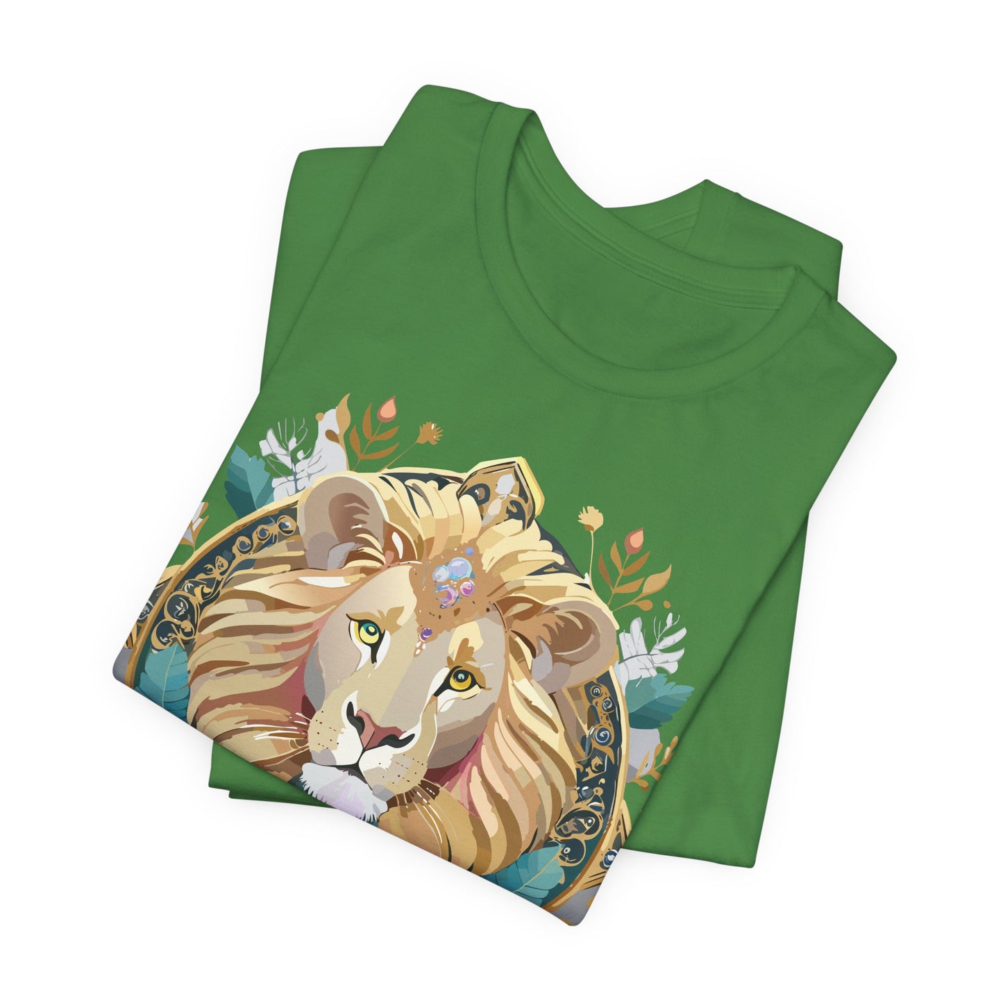 Unisex Lion Graphic Tee, Animal Shirt, Tee Shirt with Lion, Medallion T-Shirt, Animal Medallion Tees 2