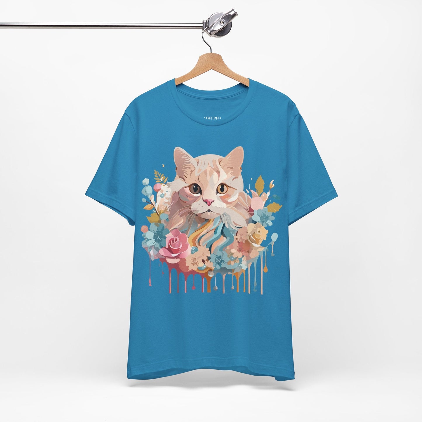 Cat Graphic Tee Unisex Short Sleeve Shirt With Adelpha Vintage Artwork