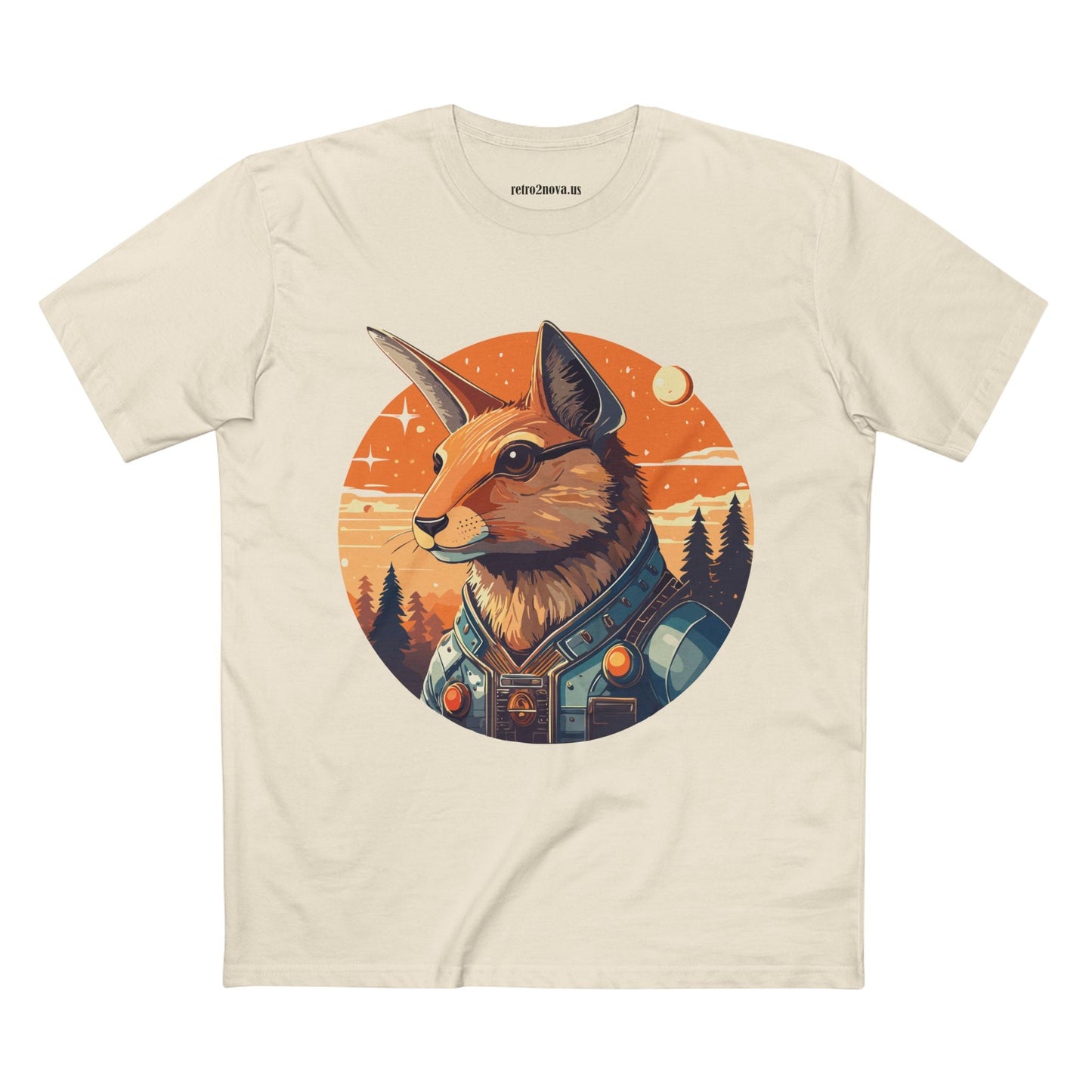 Rabbit Shirt Unisex Premium Cotton Tee With Original Art By Retro2Nova Animal Collection Soft Breathable Comfort
