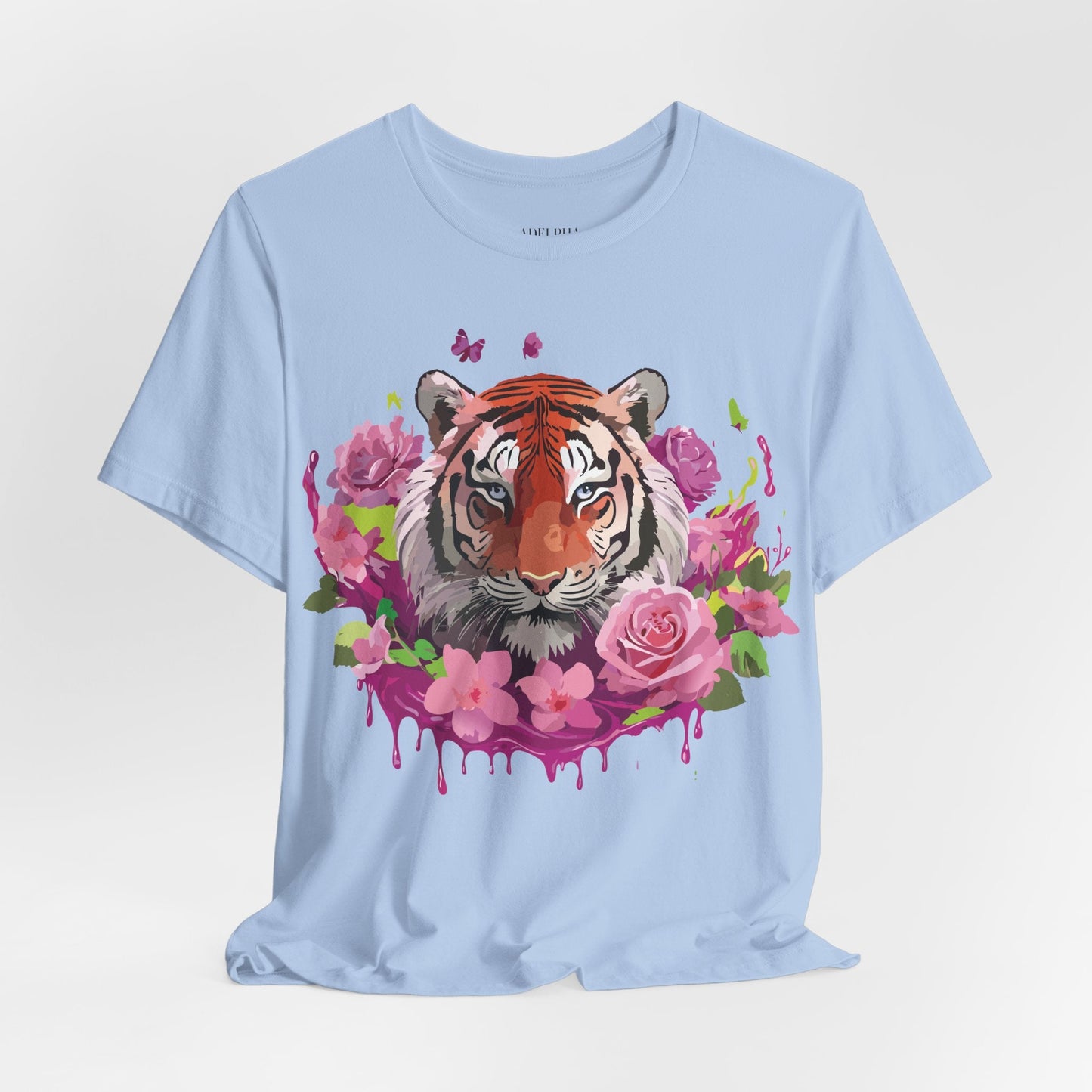 Tiger Graphic Tee Unisex Jersey Short Sleeve Art Design By Adelpha Vintage Inspired Premium