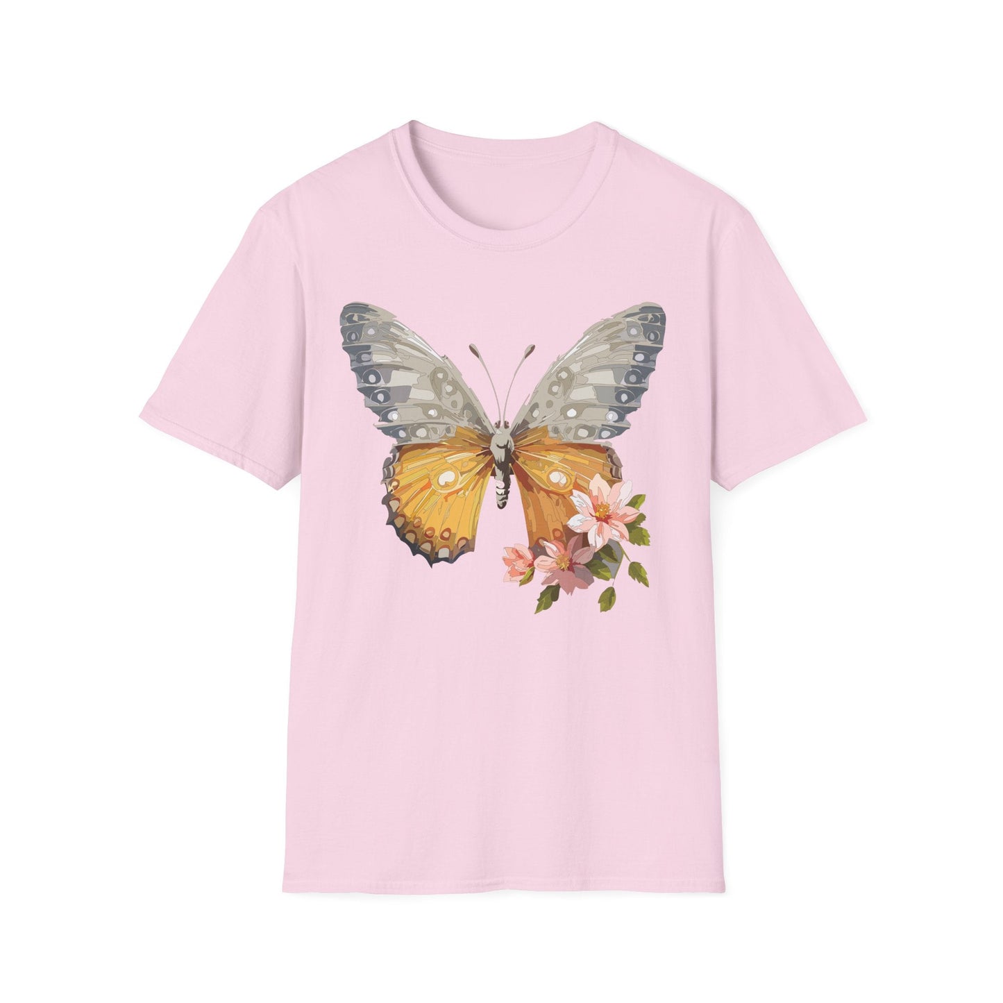 Unisex Butterfly T Shirt Monarch Print Softstyle Cotton Tee Gildan 64000 Lightweight Comfort