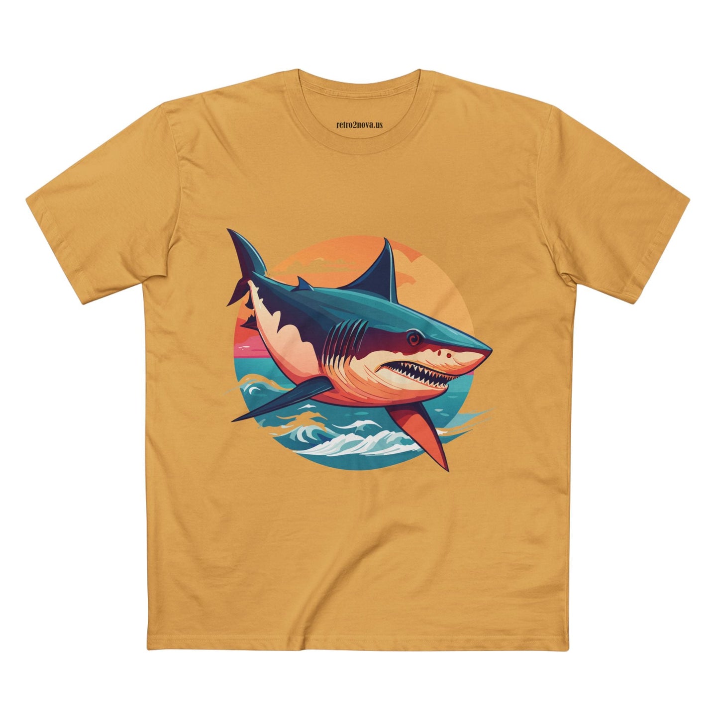 Shark Animal Shirt Unisex Premium Cotton Tee With Original Art Design by Retro2Nova Art Collection Series