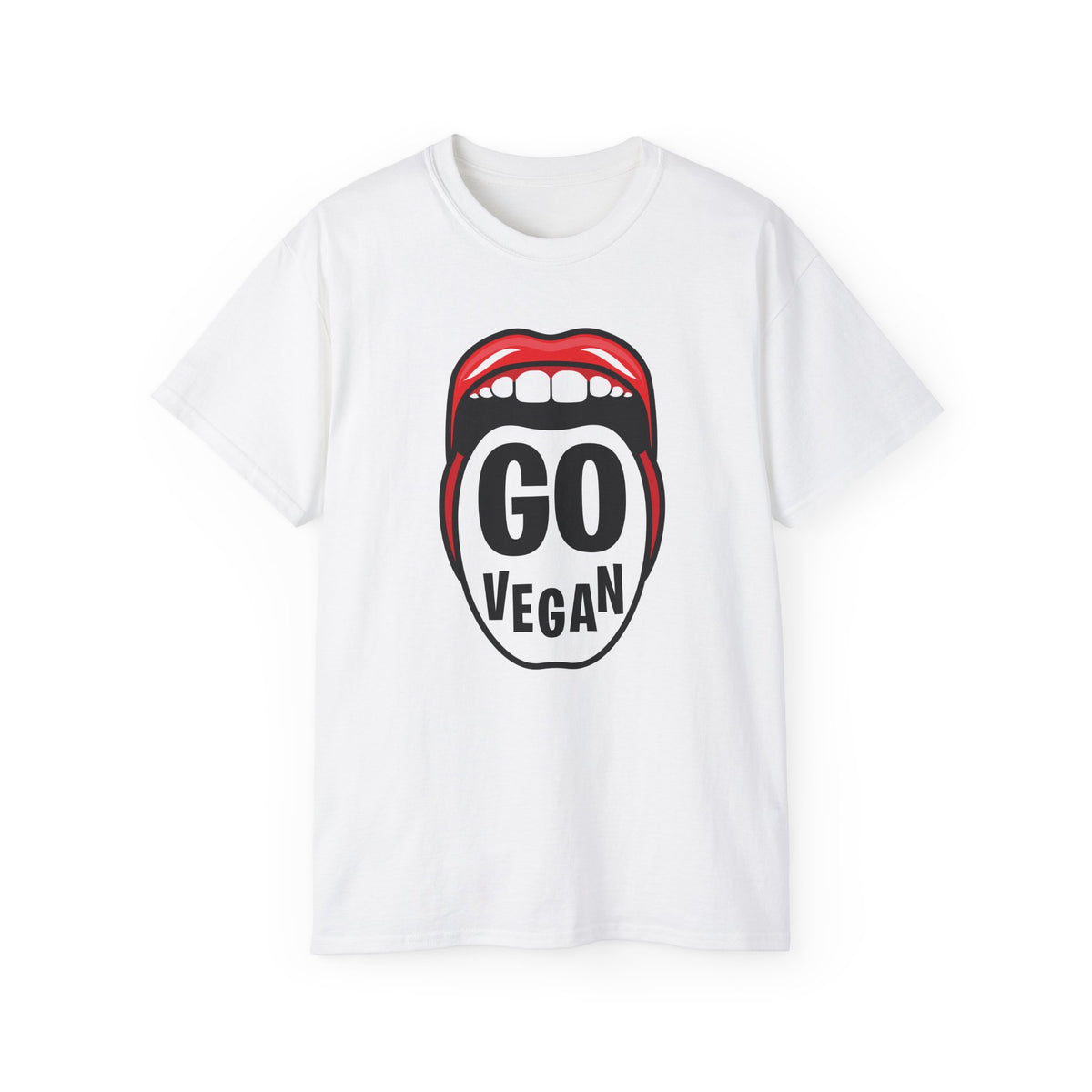 Go Vegan mouth graphic Tee | Vegan advocacy shirt