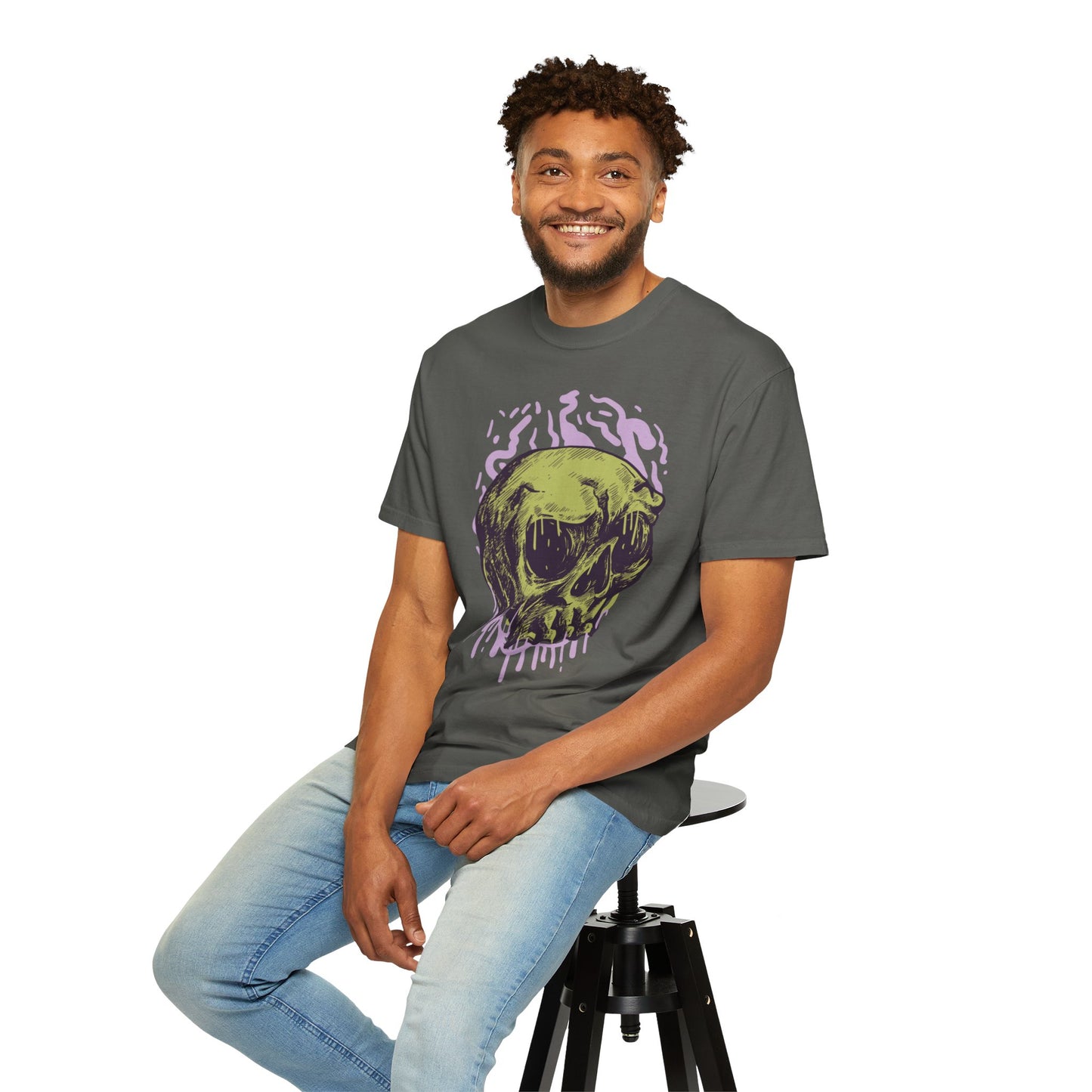 Tee-shirt unisexe en coton avec tête de mort 