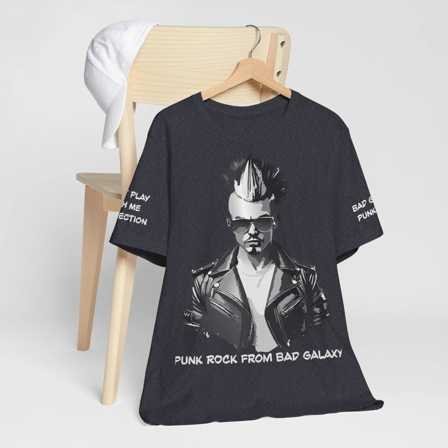 Punk Rock Tee Shirt Made To Order From Bad Galaxy Eco Friendly Inks Cotton Tee Made In USA