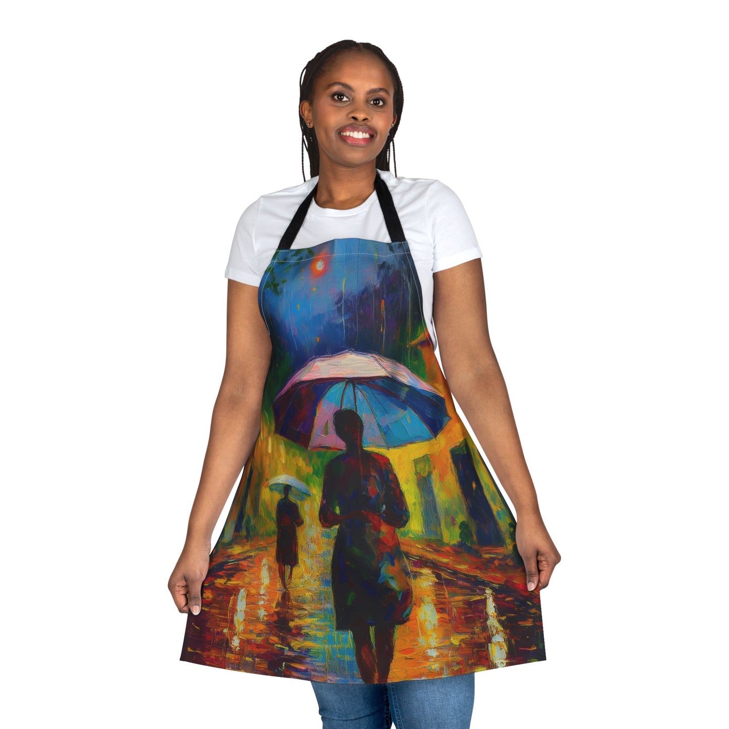 Rainy City 100% Polyester Stain-resistant 31.5 x 25.6 | Art Print Canvas Apron 2