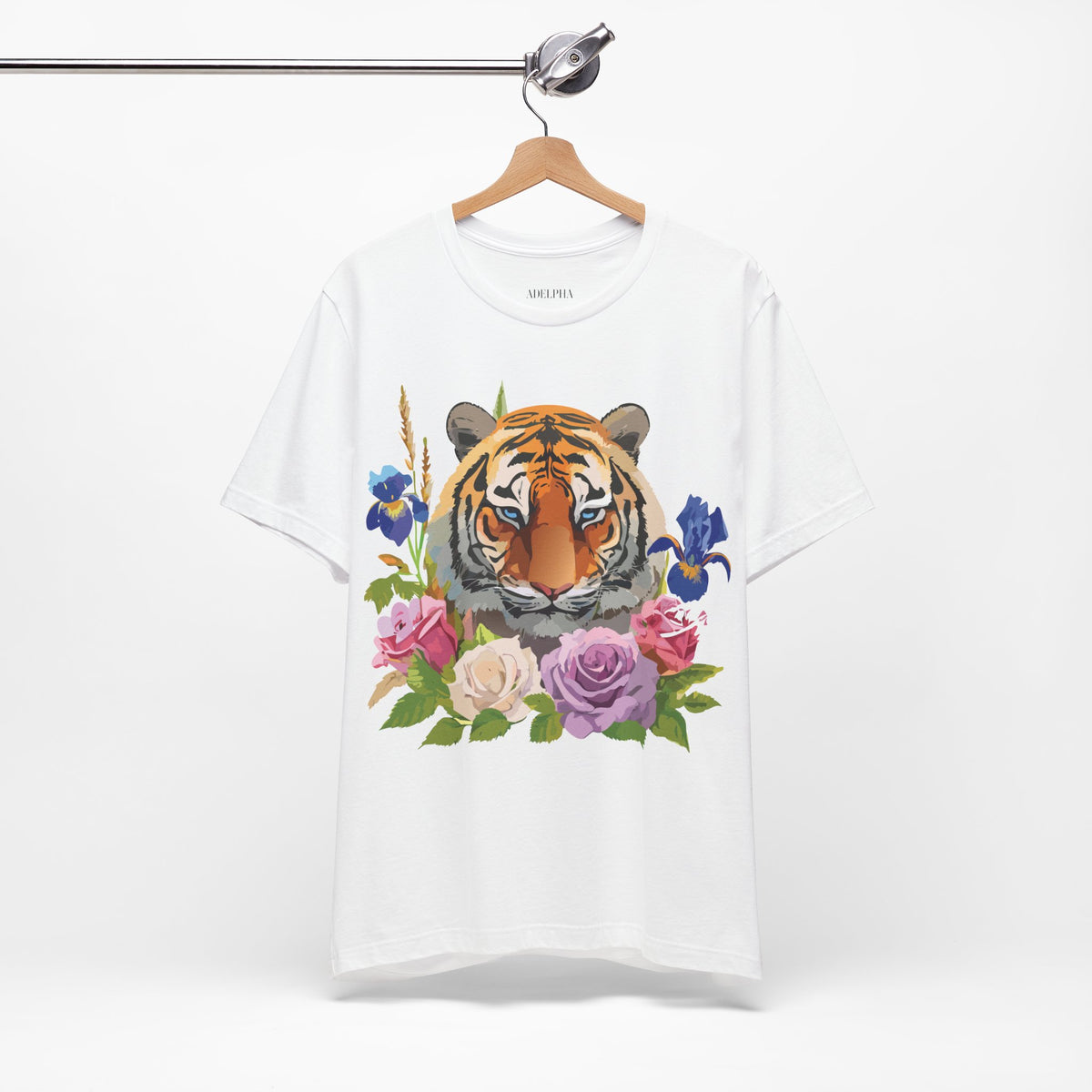 Tiger Graphic Unisex Cotton Bella+Canvas Tee with Art Animal Design d92