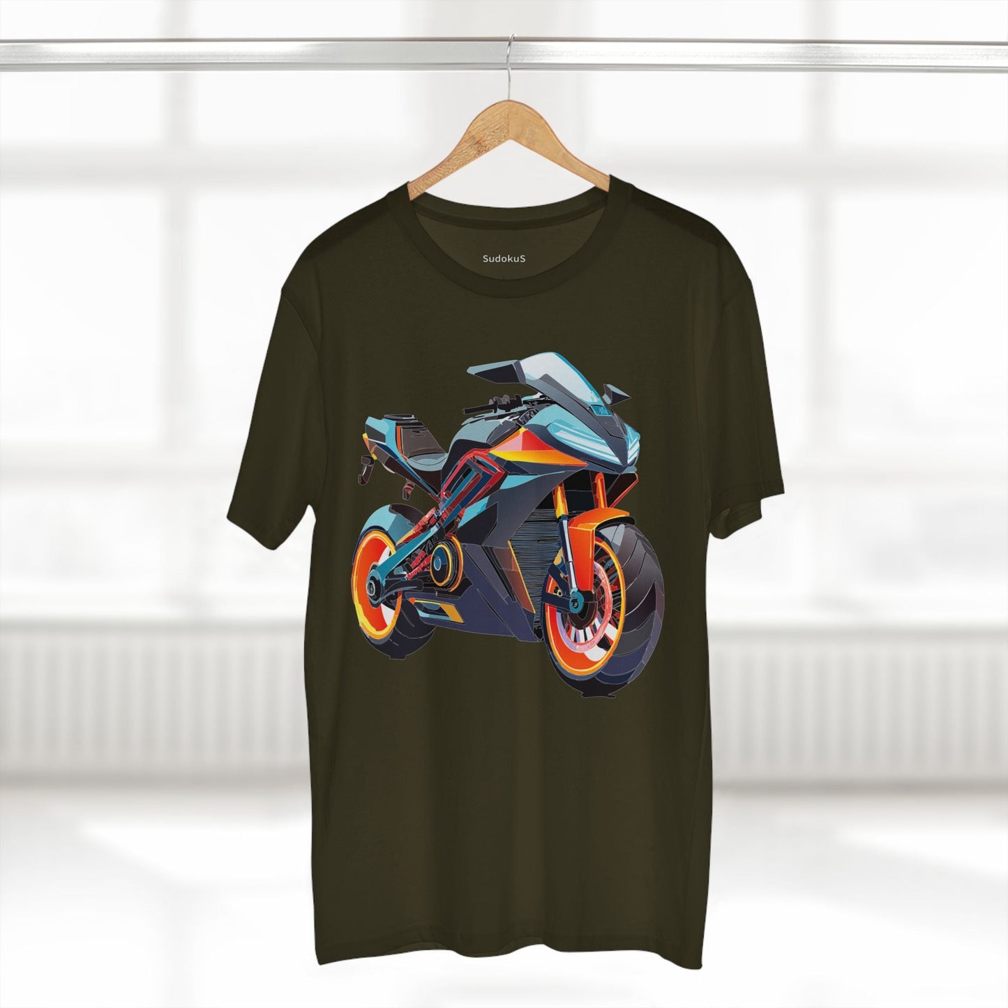 Moto Bike Graphic Unisex 100 Cotton Staple Tee 28