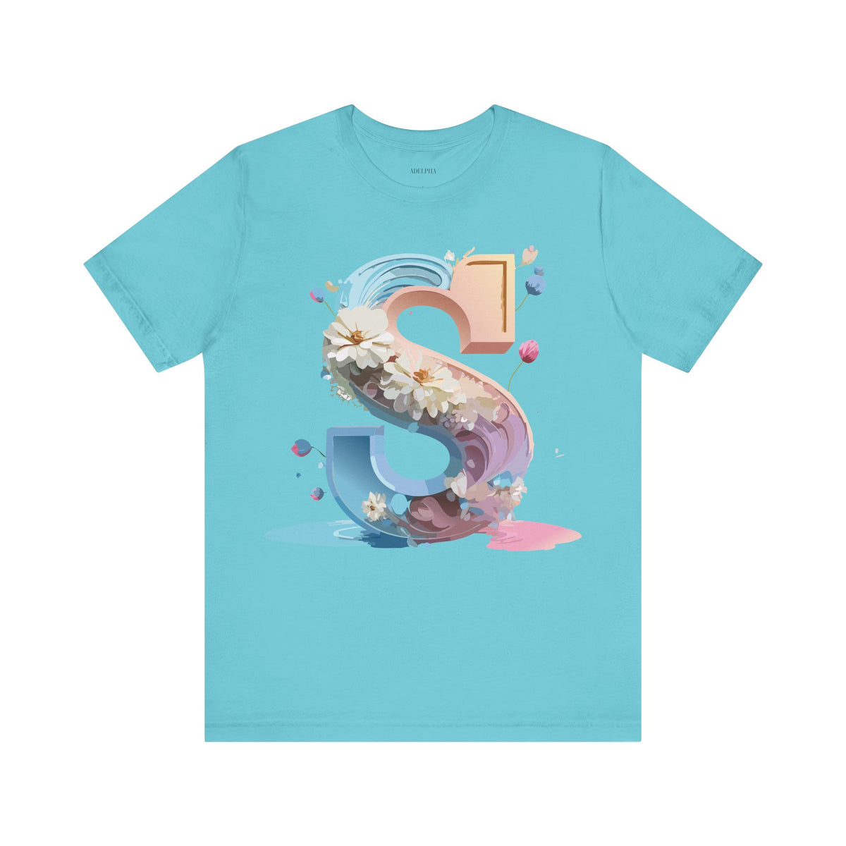 Letter S Graphic Unisex Cotton Bella+Canvas Tee with Art Letter Design