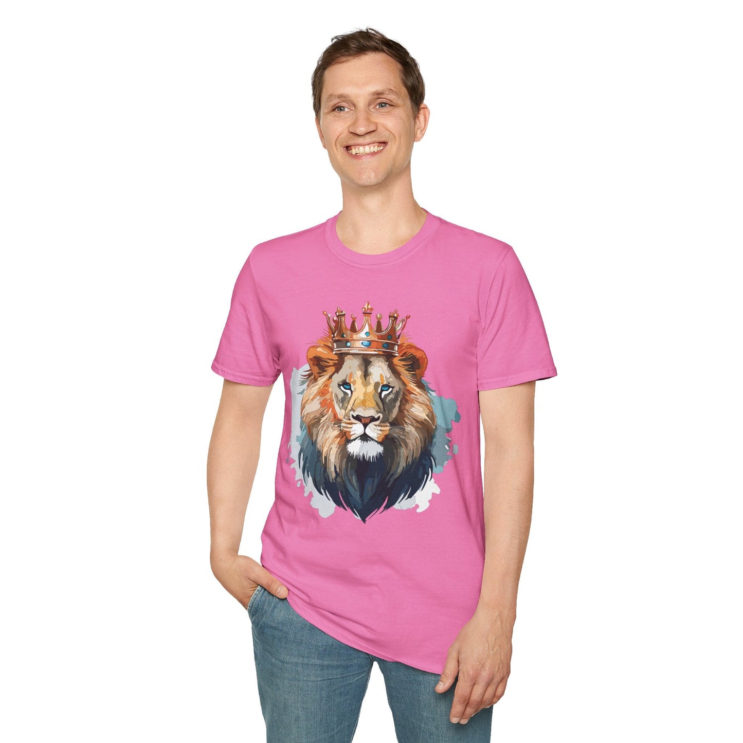 Lion Shirt Unisex Animal Tee Gildan Softstyle 64000 100 Percent Ring Spun Cotton