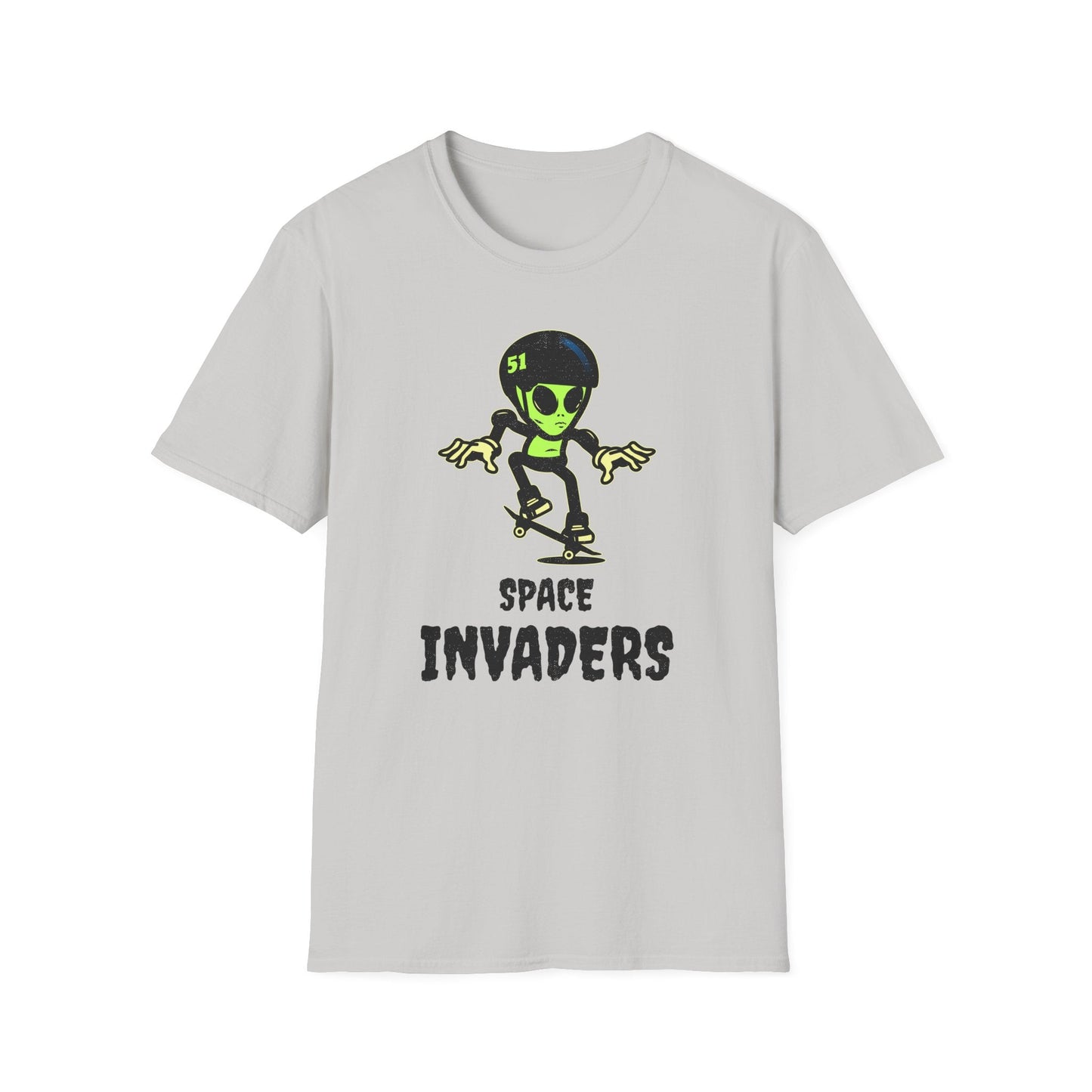 Alien Skateboard Space Invaders Shirt