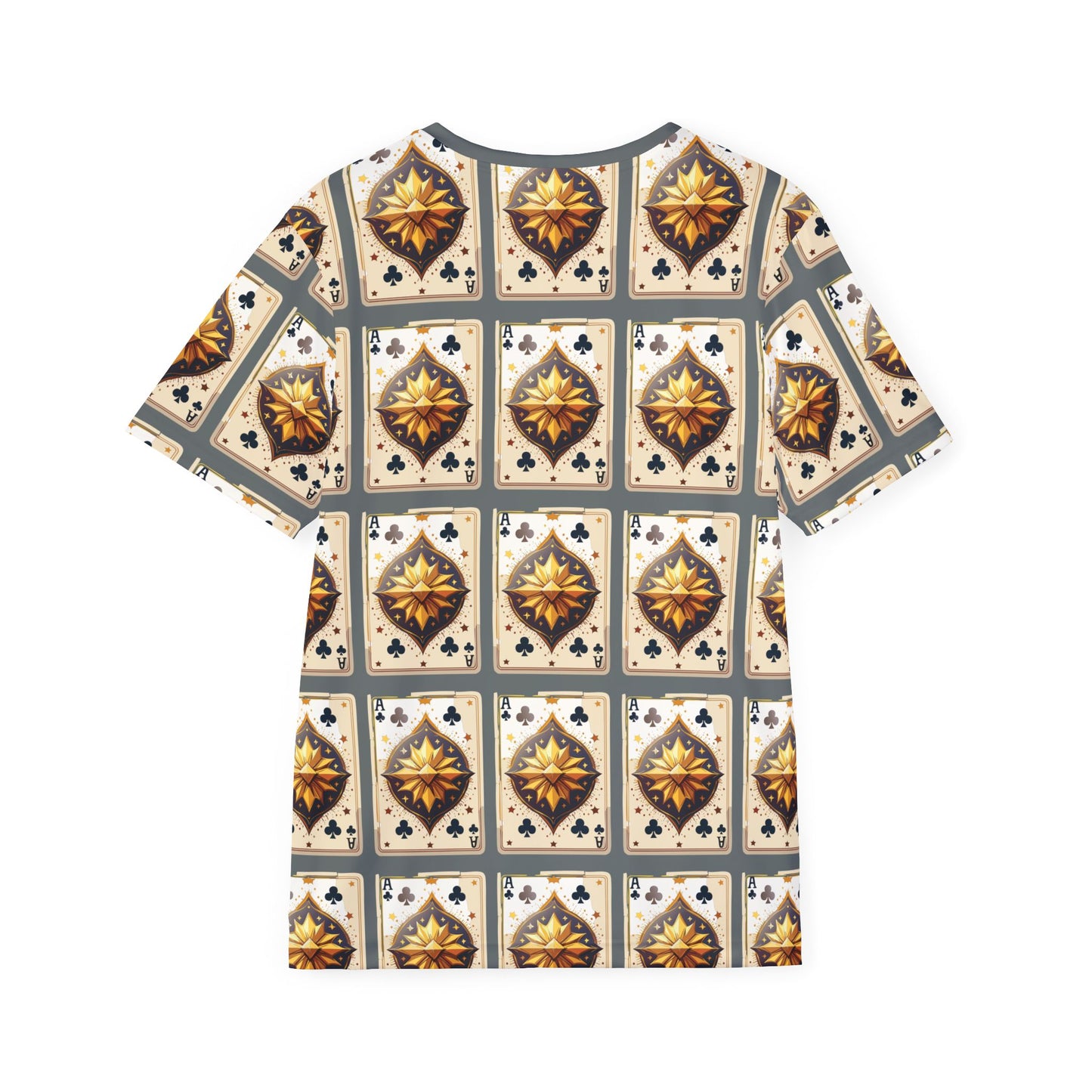 Ace Clubs Graphic T-Shirt, Art Design Poly Shirt, All Over Print Graphic Tee, Playing Cards T-Shirt, Playing Cards Tees