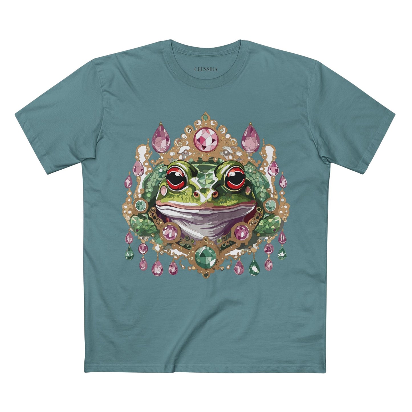 Frog Graphic Unisex 100 Cotton Tee With Unique Animal Golden Medallion Art Design 26