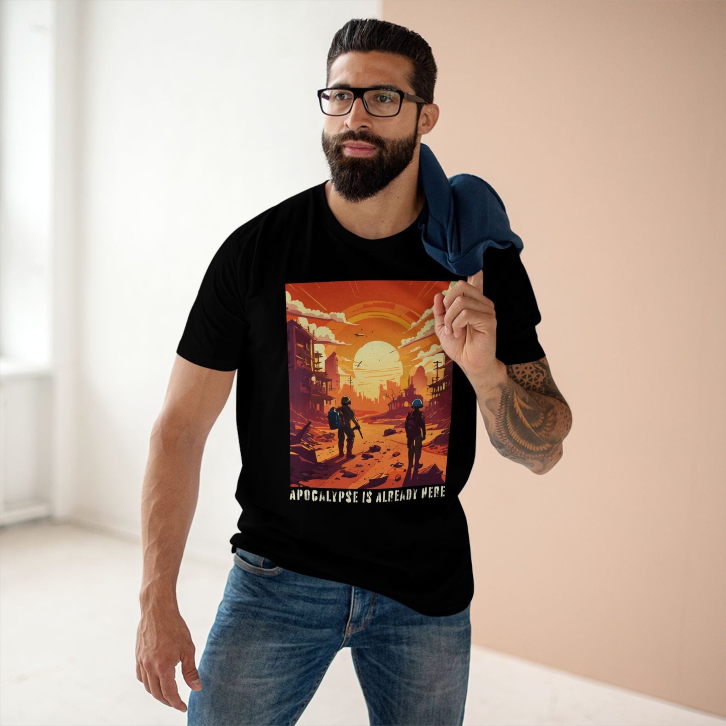 Cataclysm Doomsday Shirt Unisex Premium Cotton Tee With Original Art Design By Retro2Nova