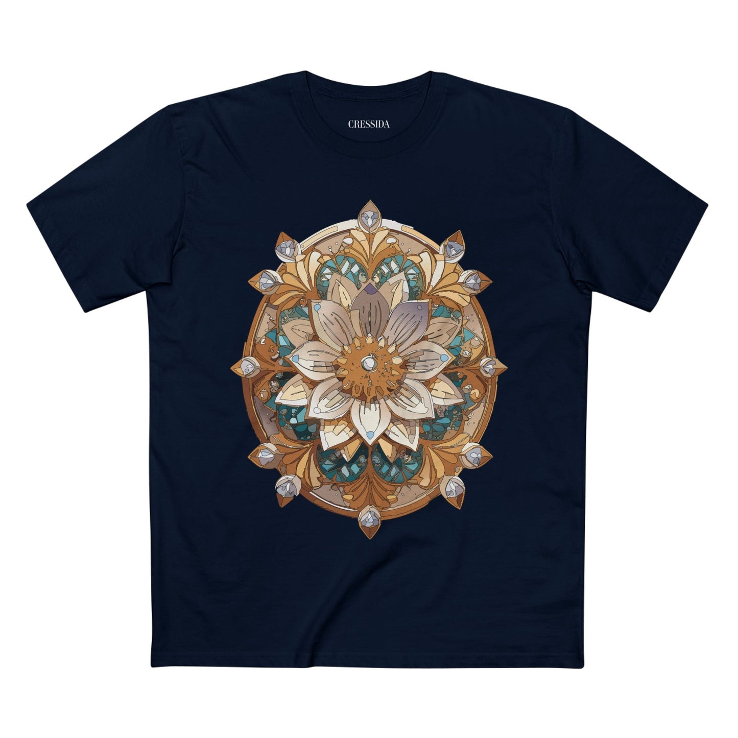 Floral Graphic T-Shirt Unisex 100 Cotton Art Design with Antique Flowers Tee 16