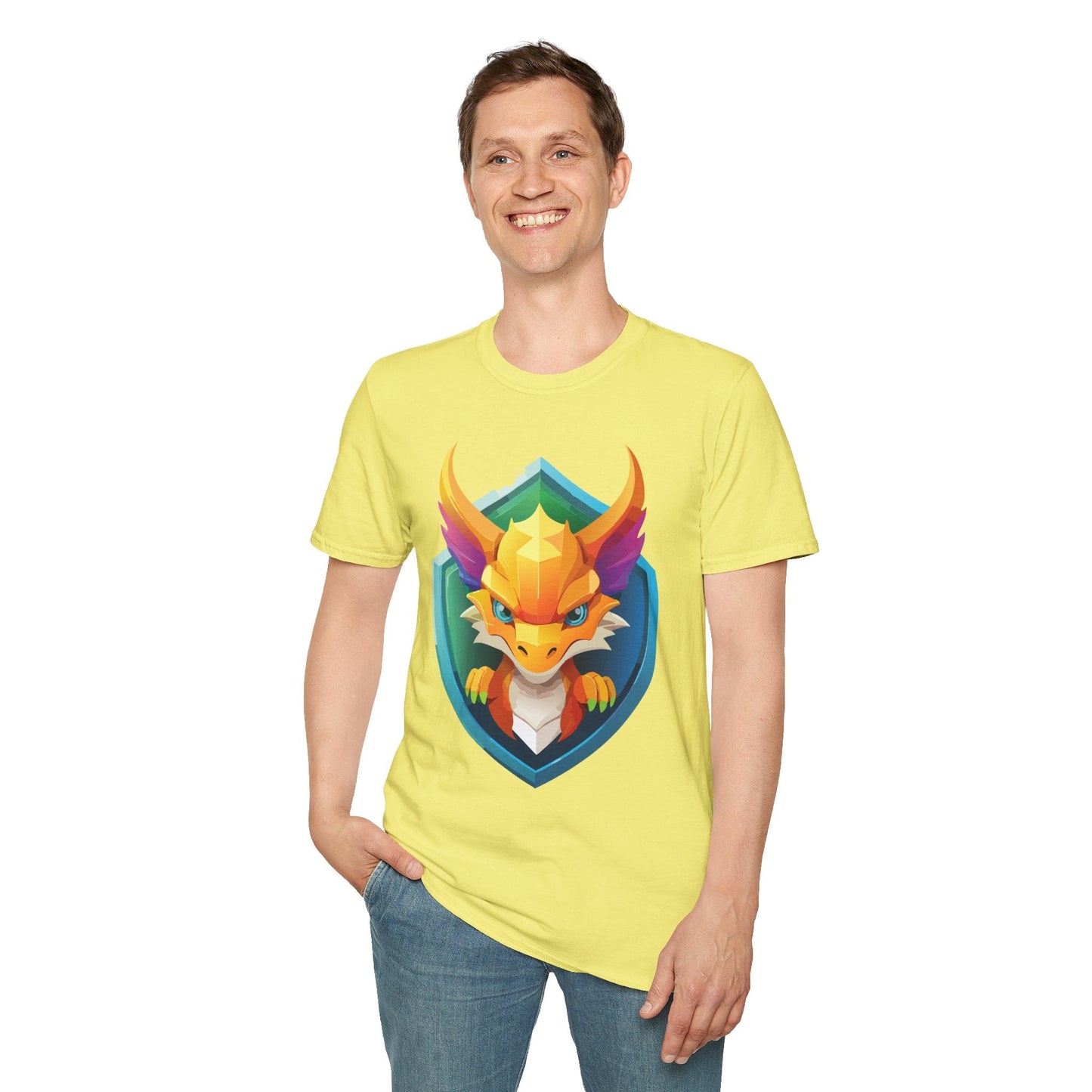 Dragon T Shirt Unisex Dragon Graphic Tee With Animal Design Soft Cotton Gildan Softstyle 64000