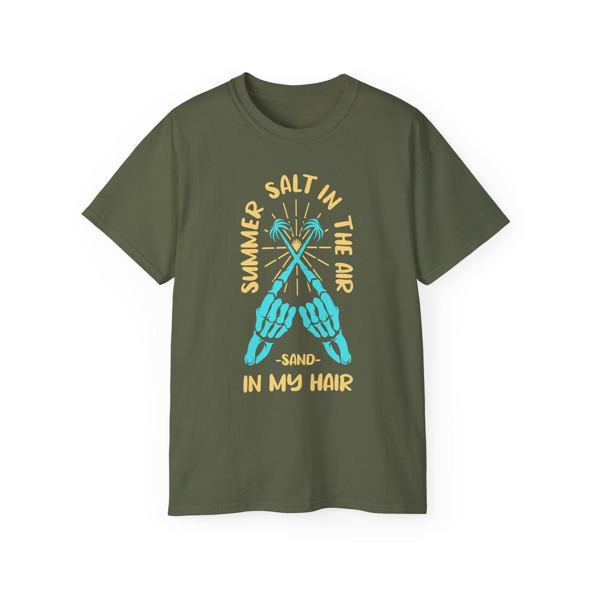 Summer Salt In The Air Sand In My Hair T-Shirt | Beach Skull Graphic