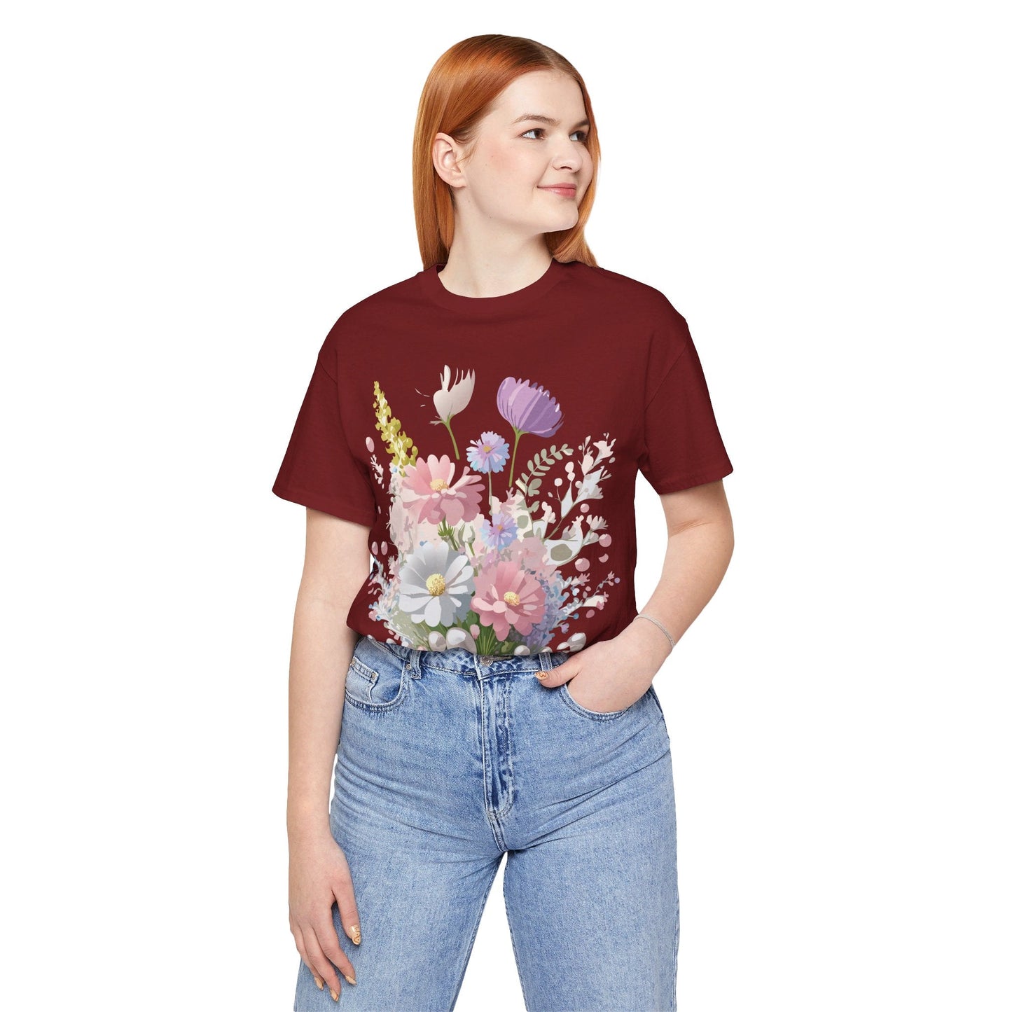 Adelpha Floral Graphic T Shirt Unisex Jersey Short Sleeve Art Design Vintage Inspired Premium