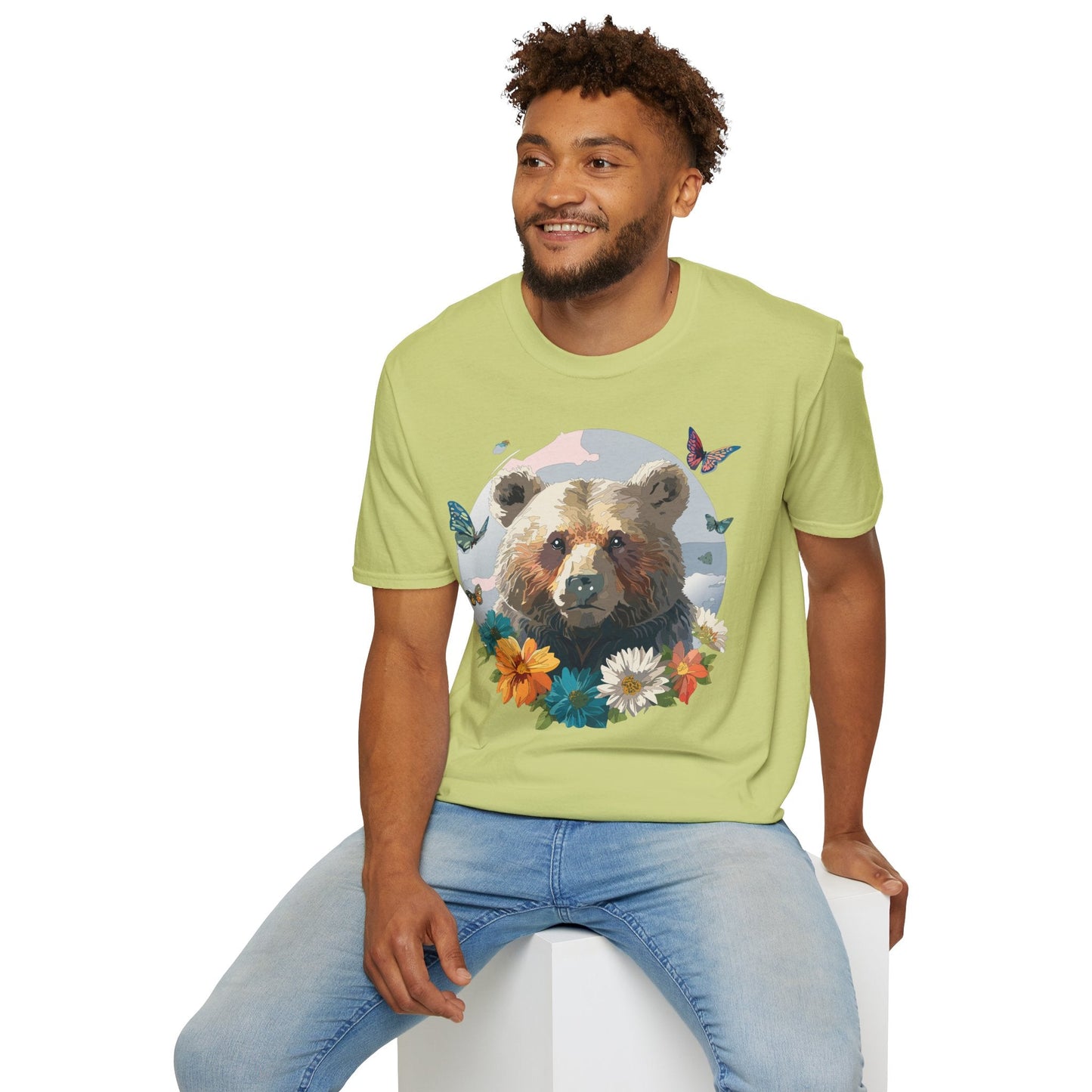 Bear T Shirt Unisex Gildan Softstyle Cotton Tee With Teddy Bear Design Lightweight Comfort