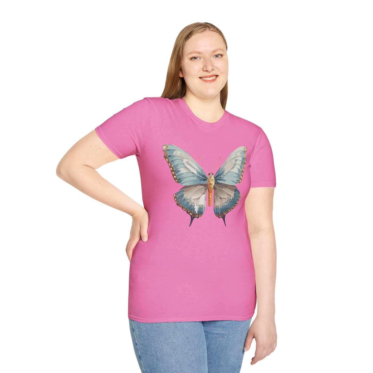Butterfly Emblem Shirt Unisex T Shirt Gildan Softstyle 64000 Monarch Print Cotton Tee Everyday