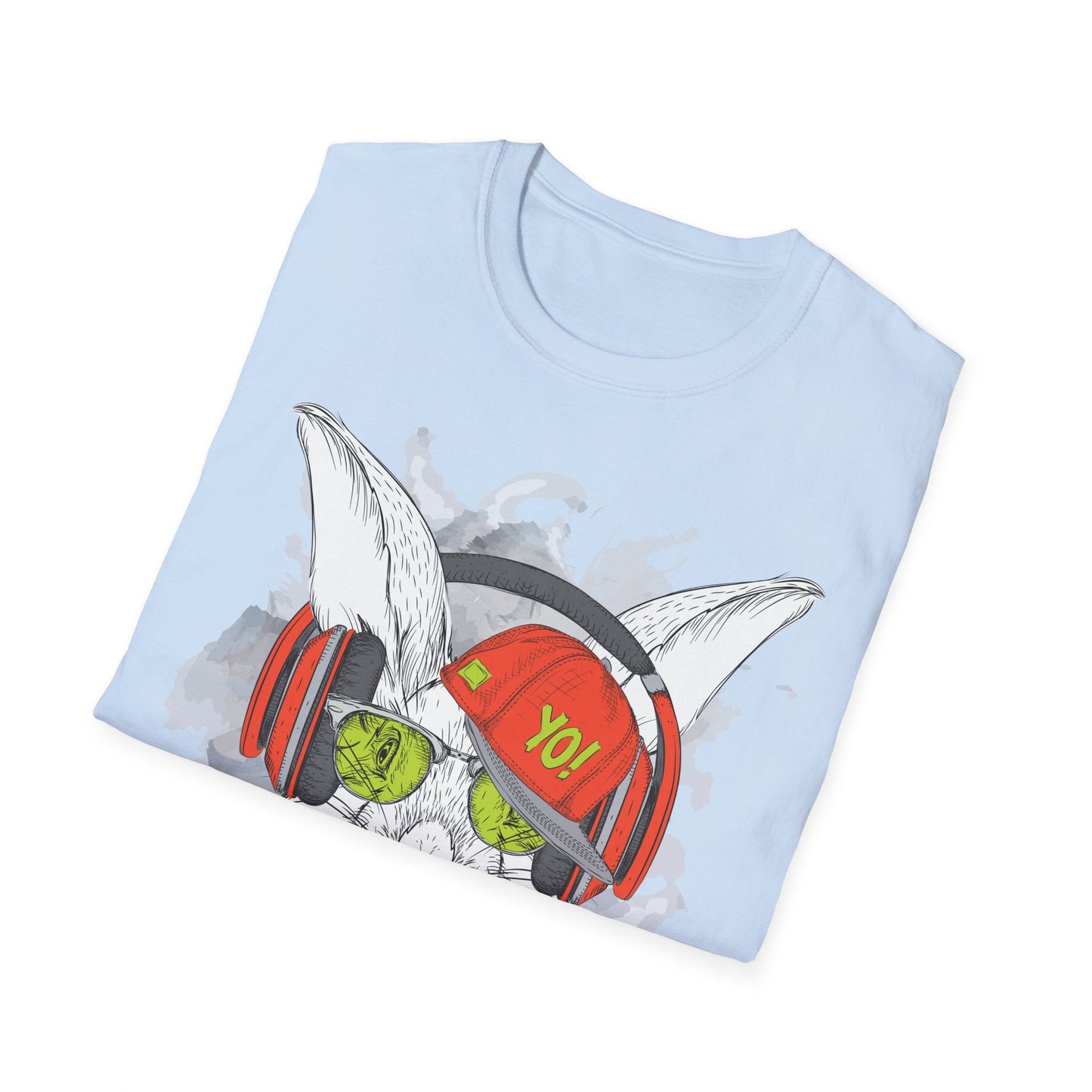 Unisex Music Animals Shirt With Headphones Softstyle Short Sleeve Tee Gildan 64000