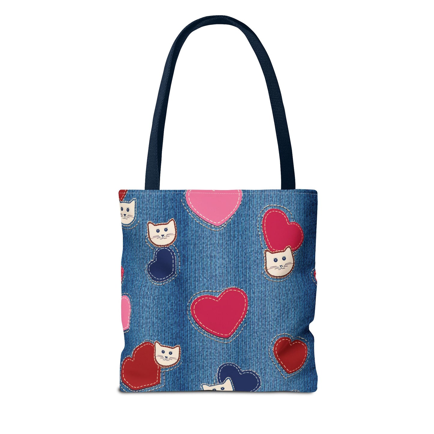 Love Day Graphic Design Denim Fabric Imitation Print Unisex Canvas Bag POLY 3 Sizes Tote Bag 201-17