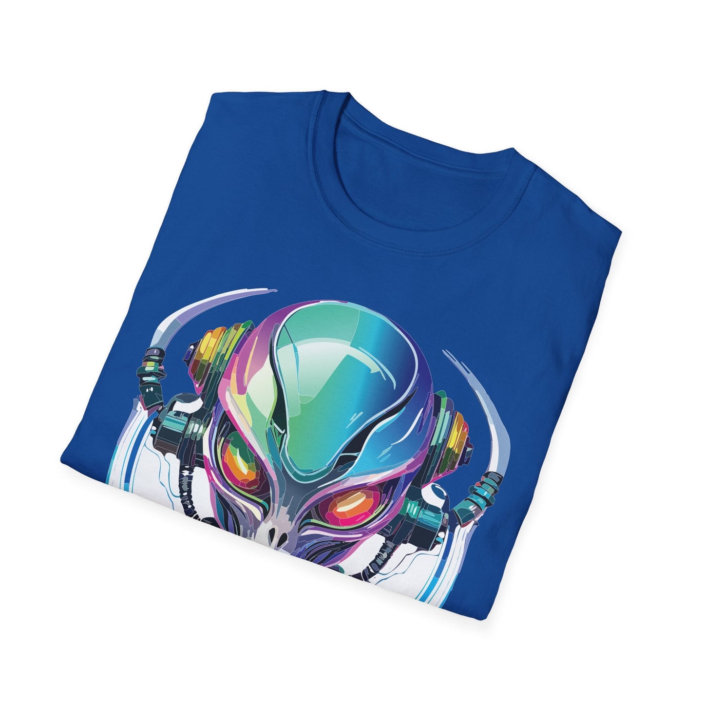 Alien Cosmos T Shirt Unisex Softstyle 64000 Tee With Alien Space Design 100 Percent Ringspun Cotton
