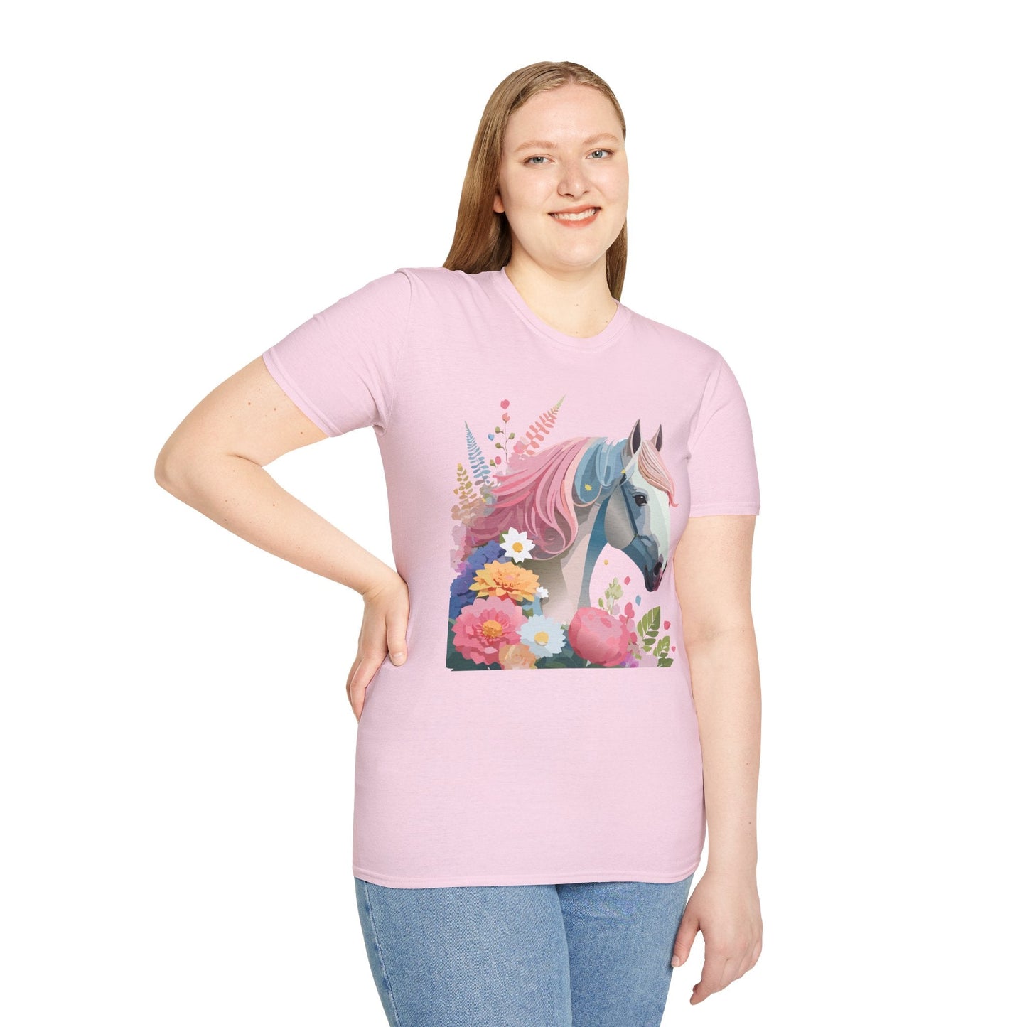 Horse Shirt Unisex Gildan Softstyle 64000 Cotton Tee With Animals