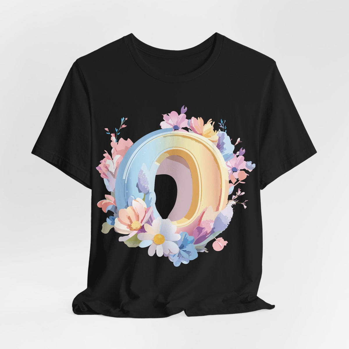 Letter O Graphic Unisex Cotton Bella+Canvas Tee with Art Letter Design