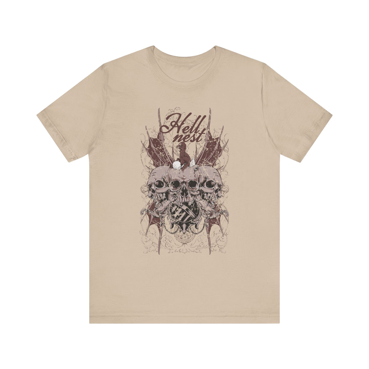 Skull Cluster graphic tee Gothic skulls grunge floral design