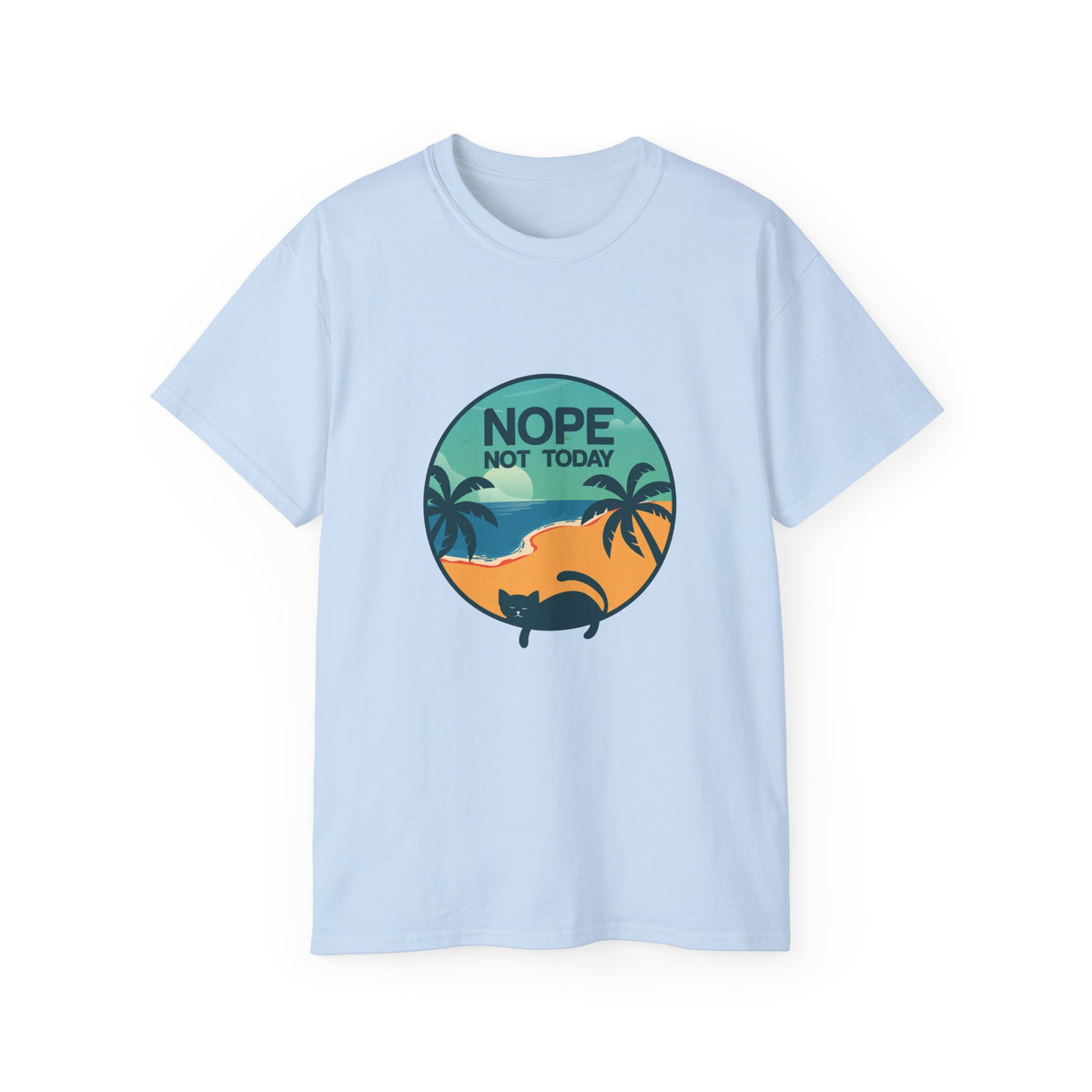 Nope Not Today sloth tee | Tropical palm sunset shirt