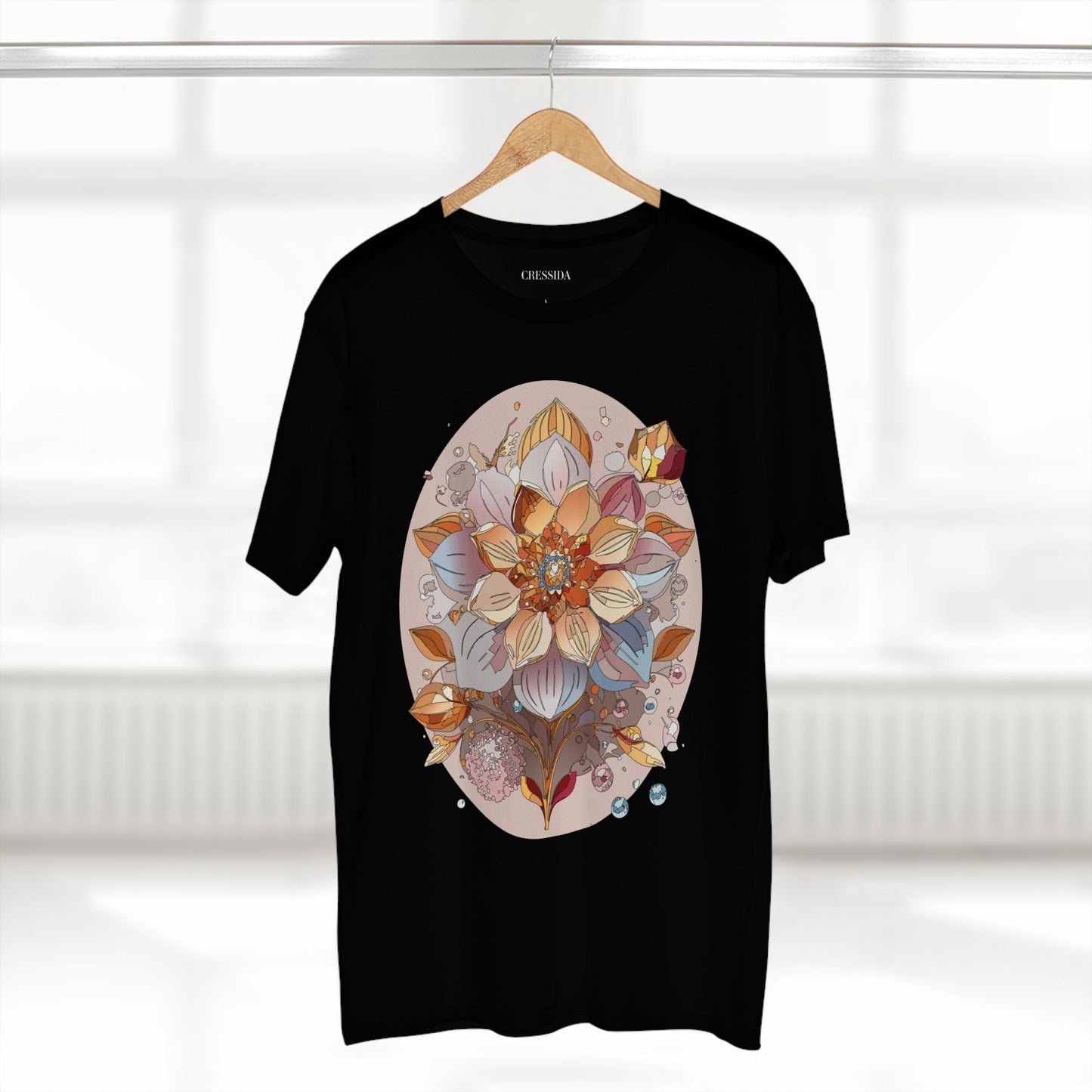 Floral Graphic T-Shirt Unisex 100 Cotton Art Design with Antique Flowers Tee 24