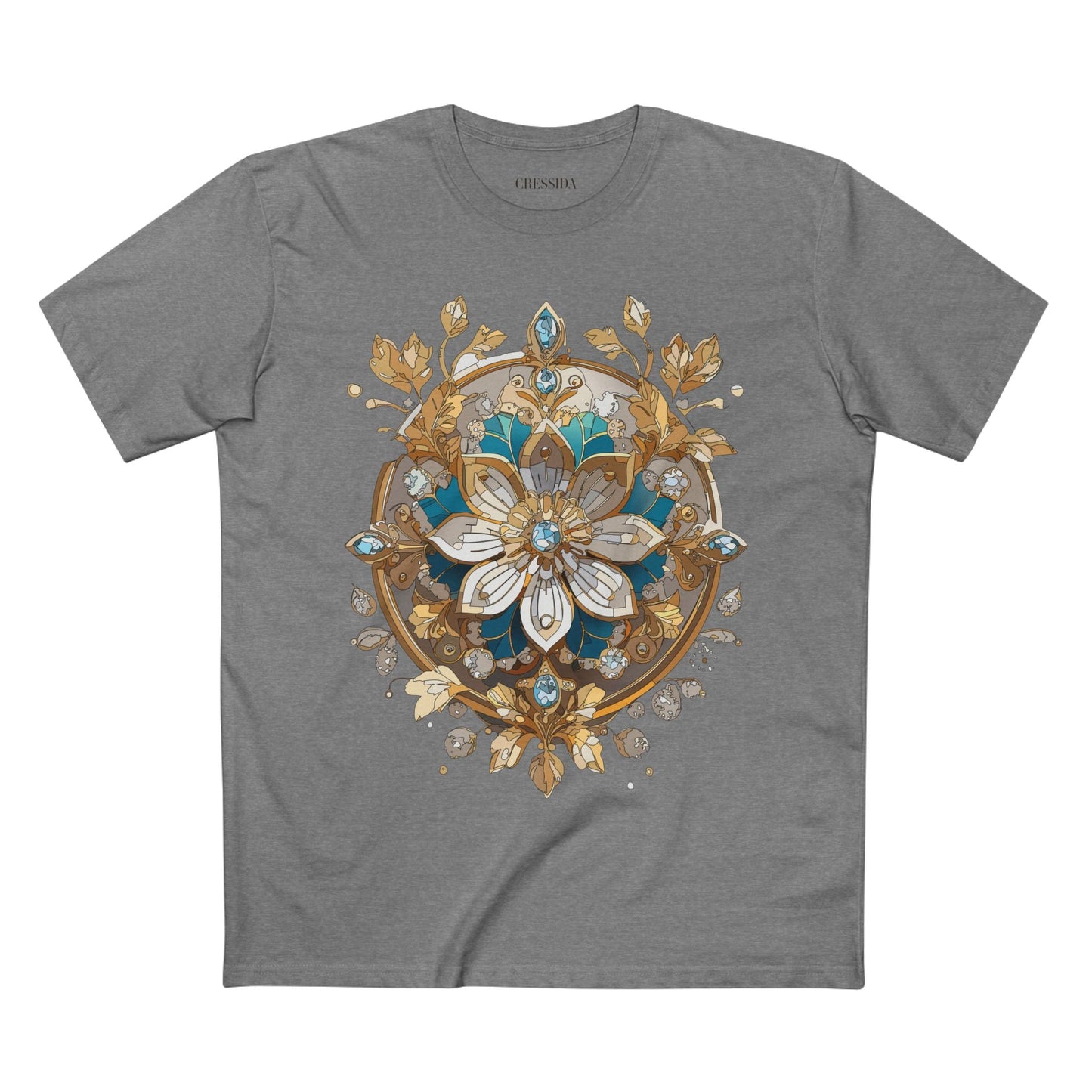 Floral Graphic T-Shirt Unisex 100 Cotton Art Design with Antique Flowers Tee 11