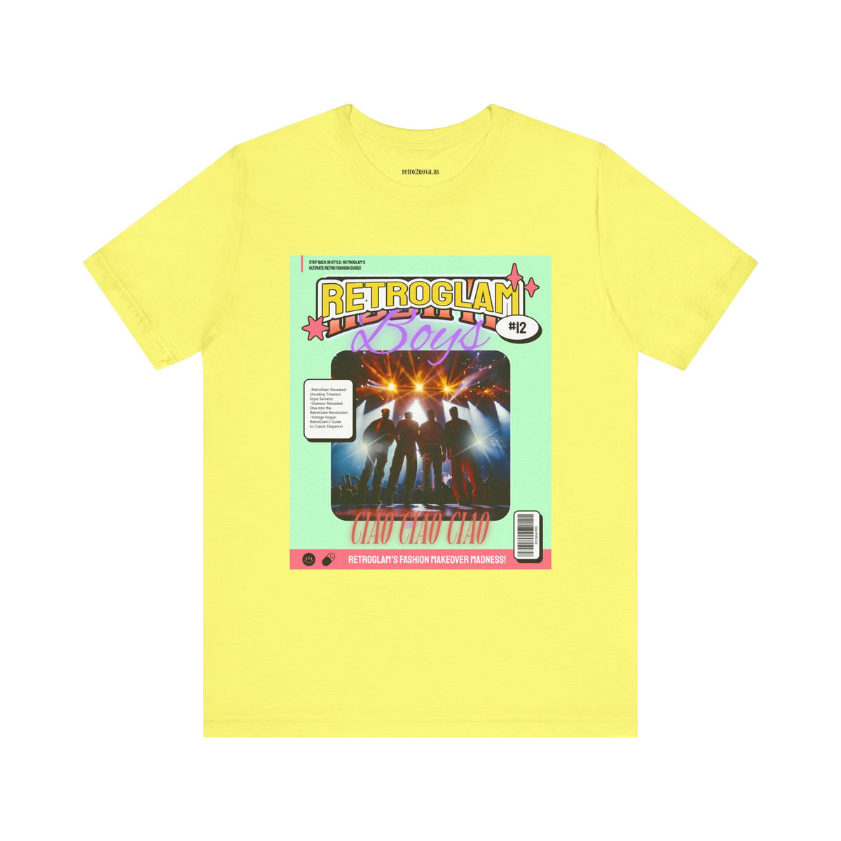 Magazine Cover Graphic Unisex Cotton Bella+Canvas Tee with Retro Poster ab28