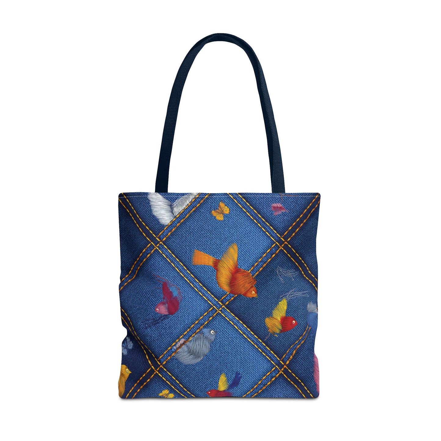 Denim Fabric Imitation Print Unisex Canvas Bag Poly Spun 3 Sizes Tote Bag 194-6