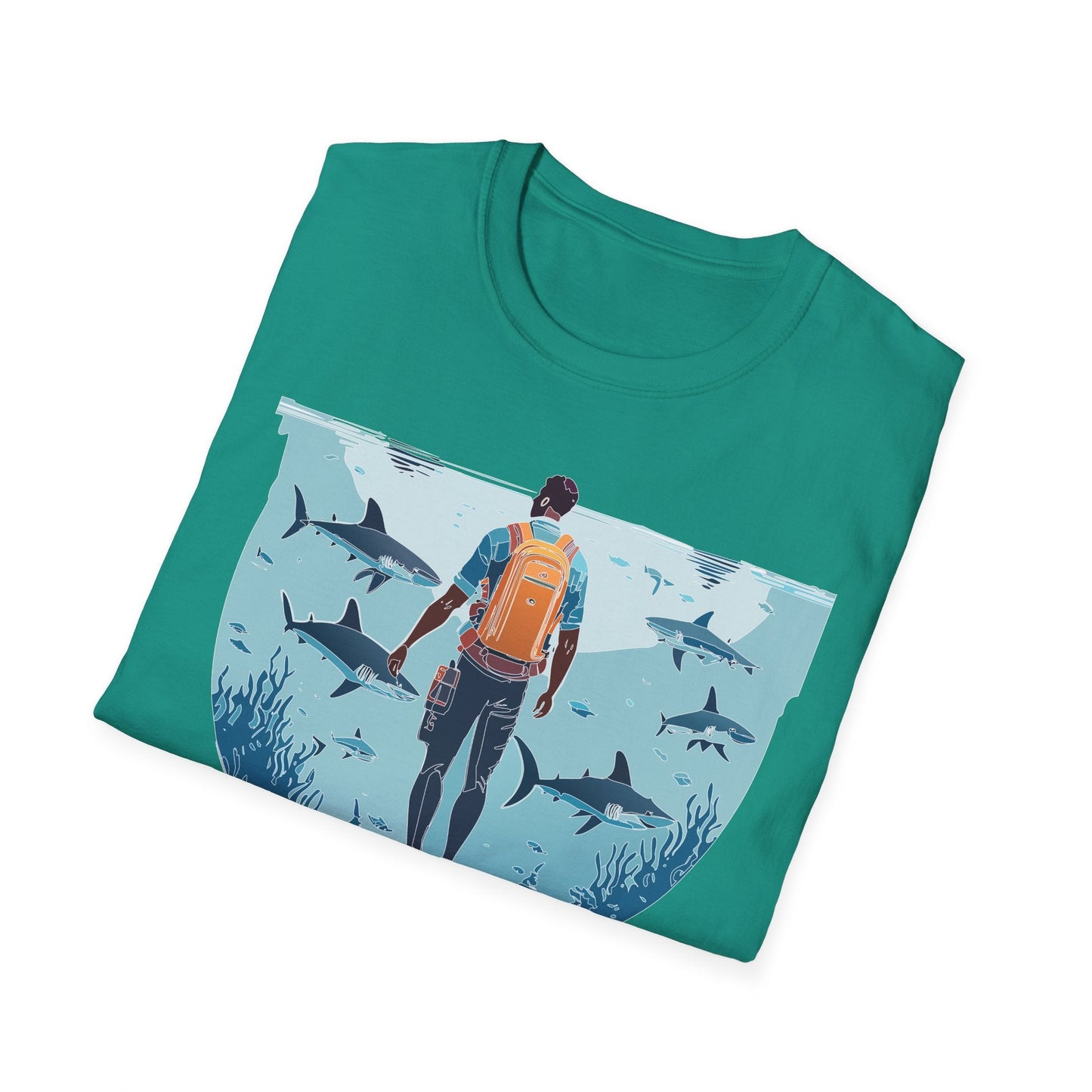 Ocean Tee Shirt Unisex Softstyle T Shirt With Ocean Art Design U Boat Theme Graphic Artwork Edition