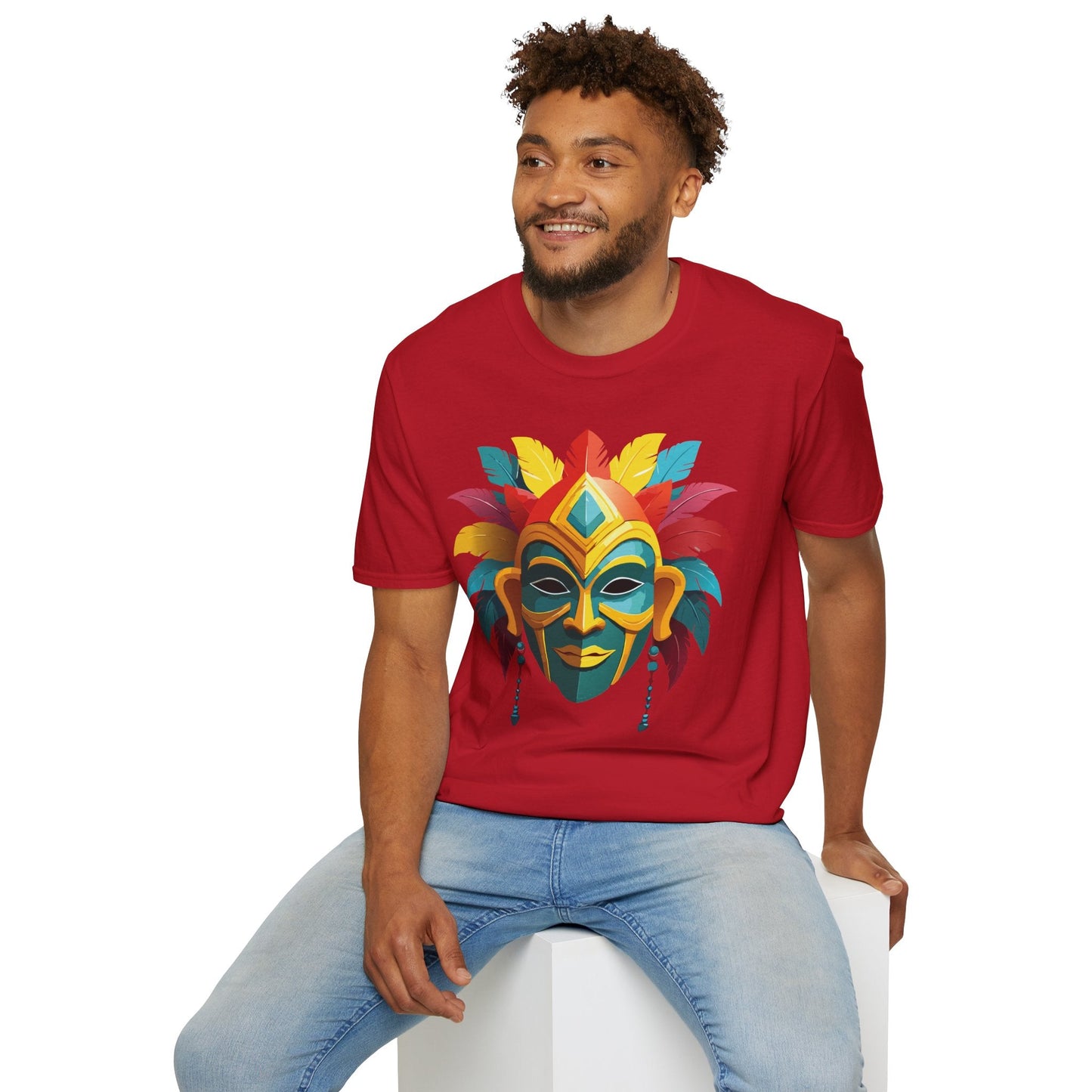 Mask Graphic Unisex Cotton Masquerade Design Artwork Tee 6