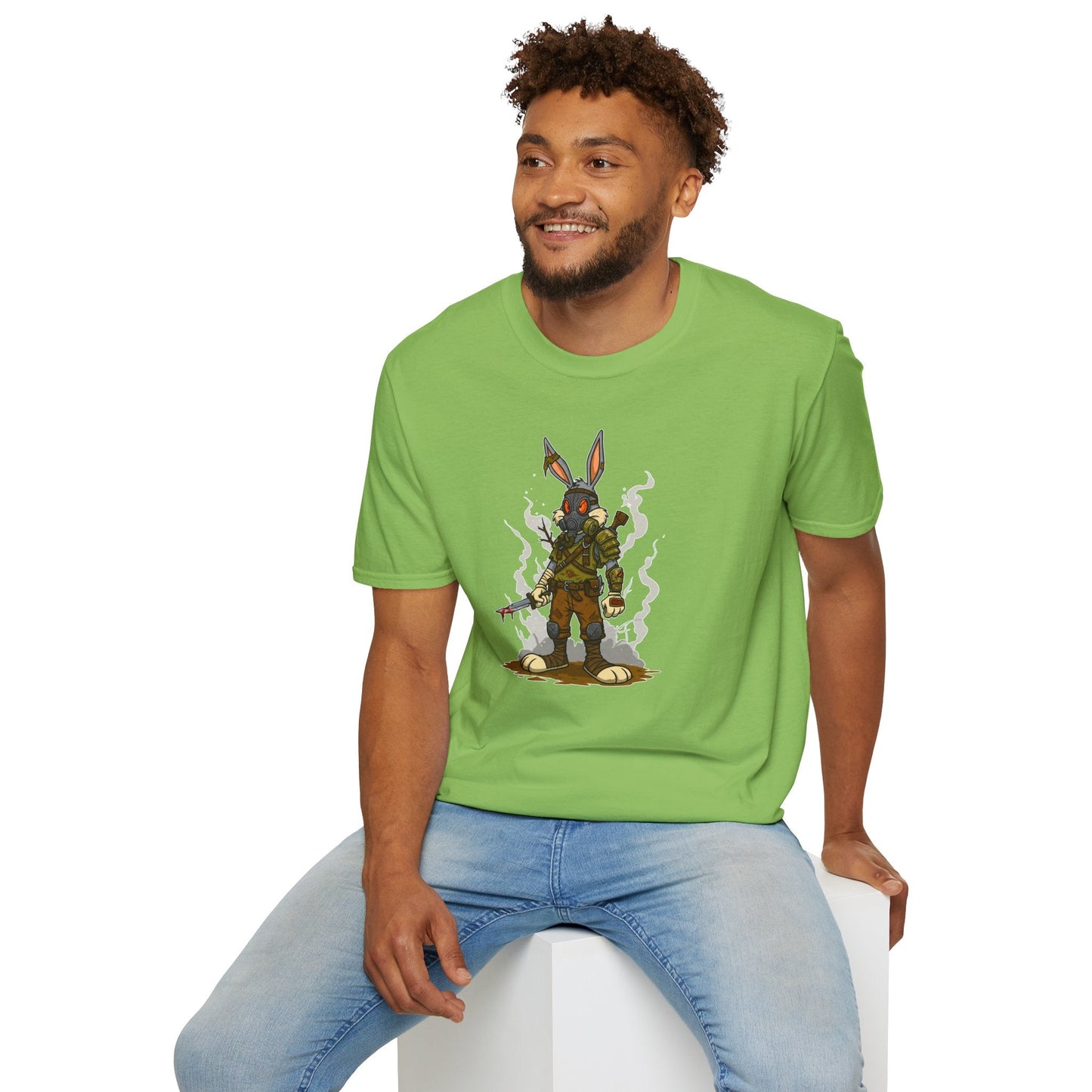 Cartoon Bunny Graphic Unisex Cotton Animal Animation Artwork Design Tee 12