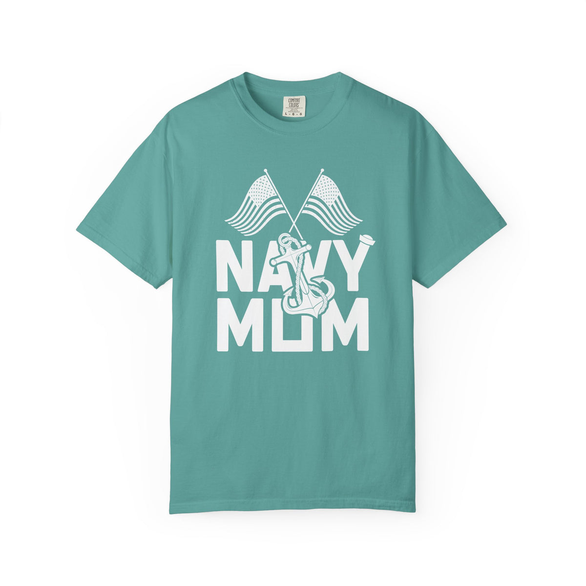 Navy Mom T-shirt Mother's Day Mama Tee Unisex Comfort Colors Garment-Dyed Cotton h20