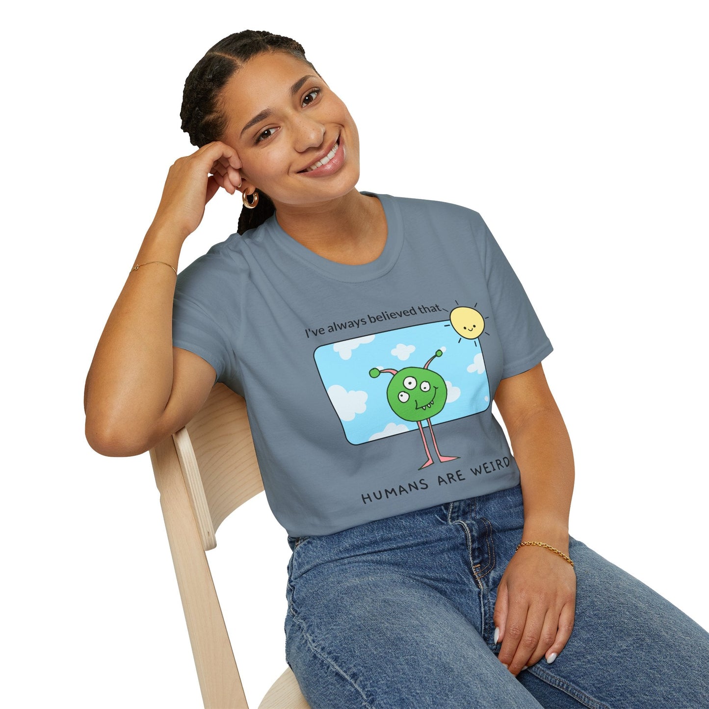 Alien Cartoon Humans Are Weird TShirt