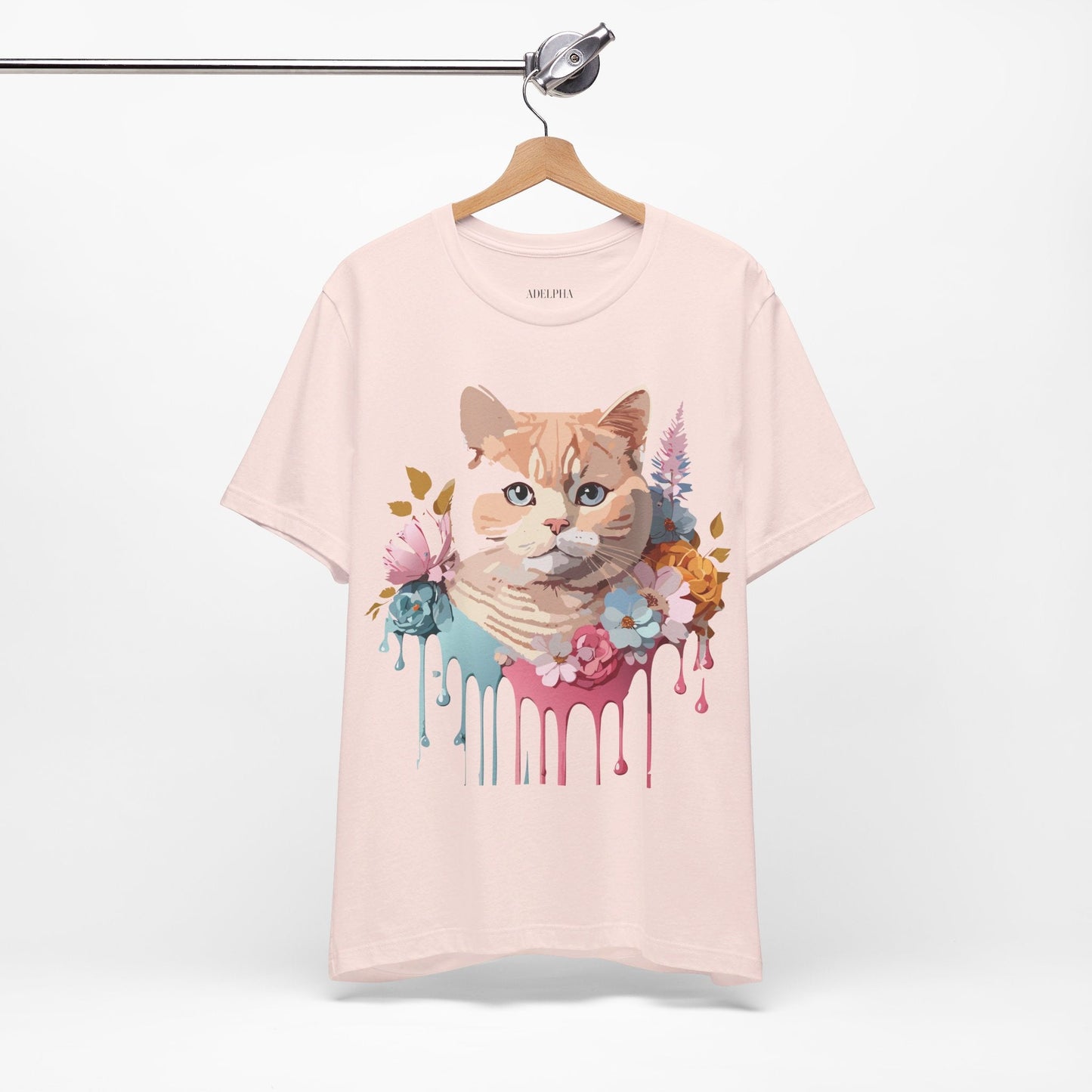 Cat Shirt Graphic Tee Unisex Vintage Inspired Adelpha Art Design