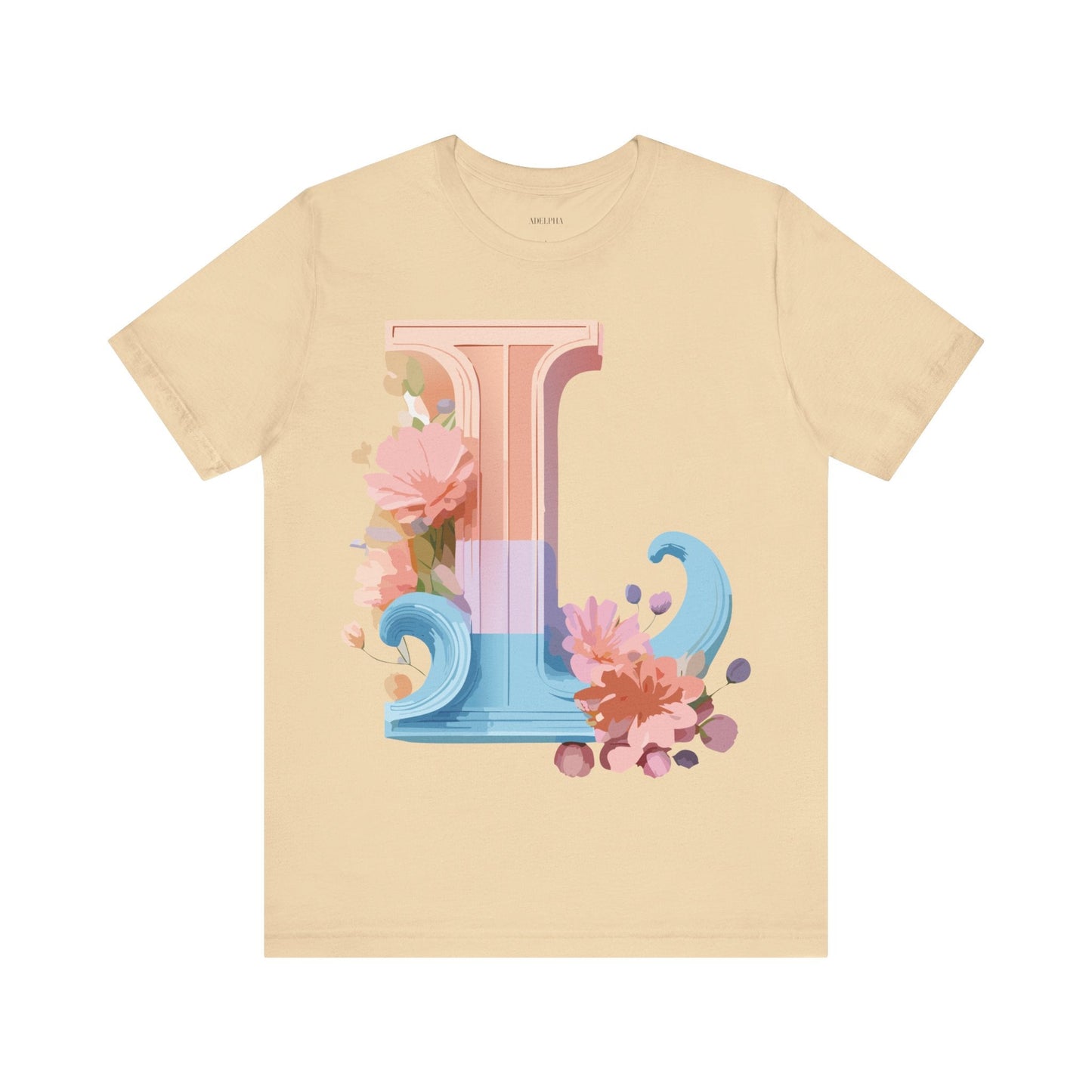 Letter L Shirt Unisex Graphic Tee Vintage Inspired Artwork By Adelpha For Everyday Style