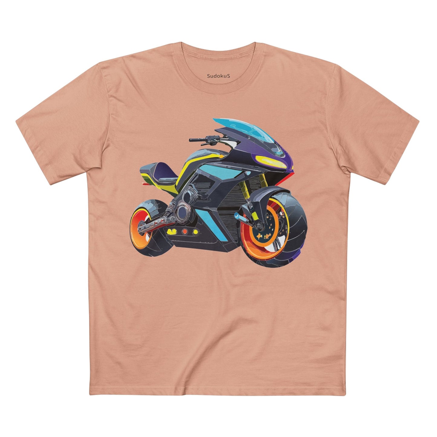 Moto Bike Graphic Unisex 100 Cotton Staple Tee 27