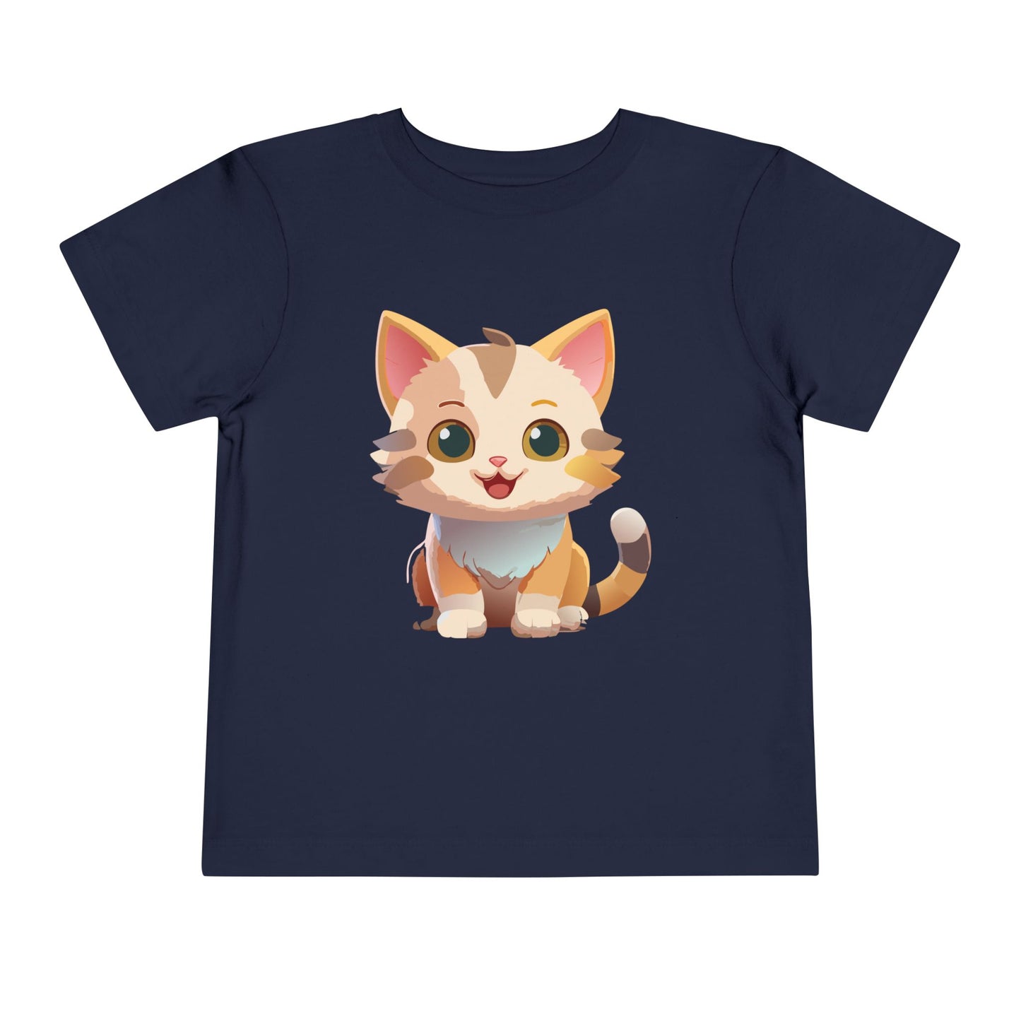 Bonita camiseta de manga corta para niños pequeños con gato: adorable camiseta con gráfico de gatito para niños (2 a 5 años)