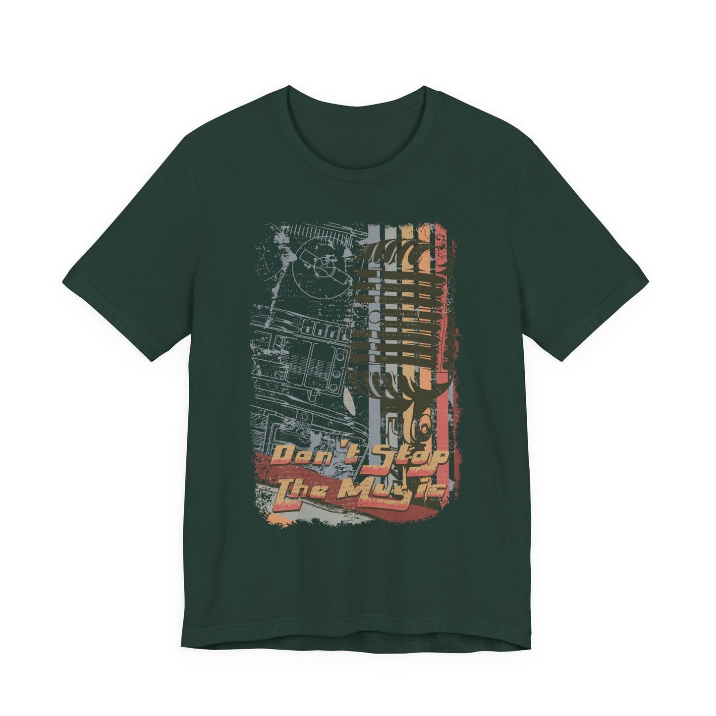 Retro Microphone Graphic Unisex Cotton T-Shirt r9