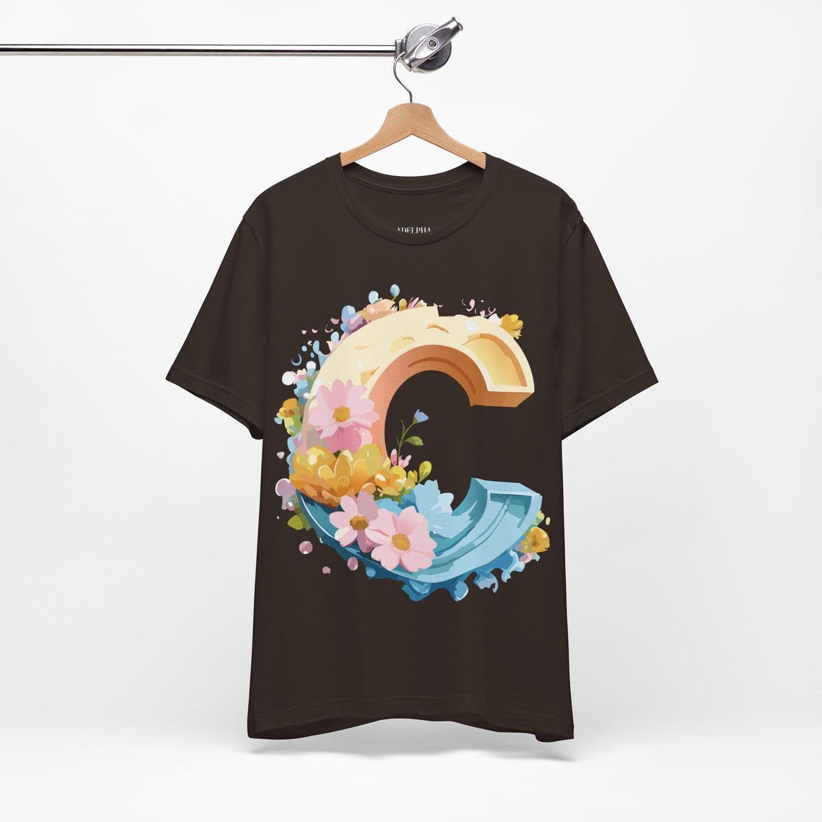 Letter C Graphic Unisex Cotton Bella+Canvas Tee with Art Letter Design