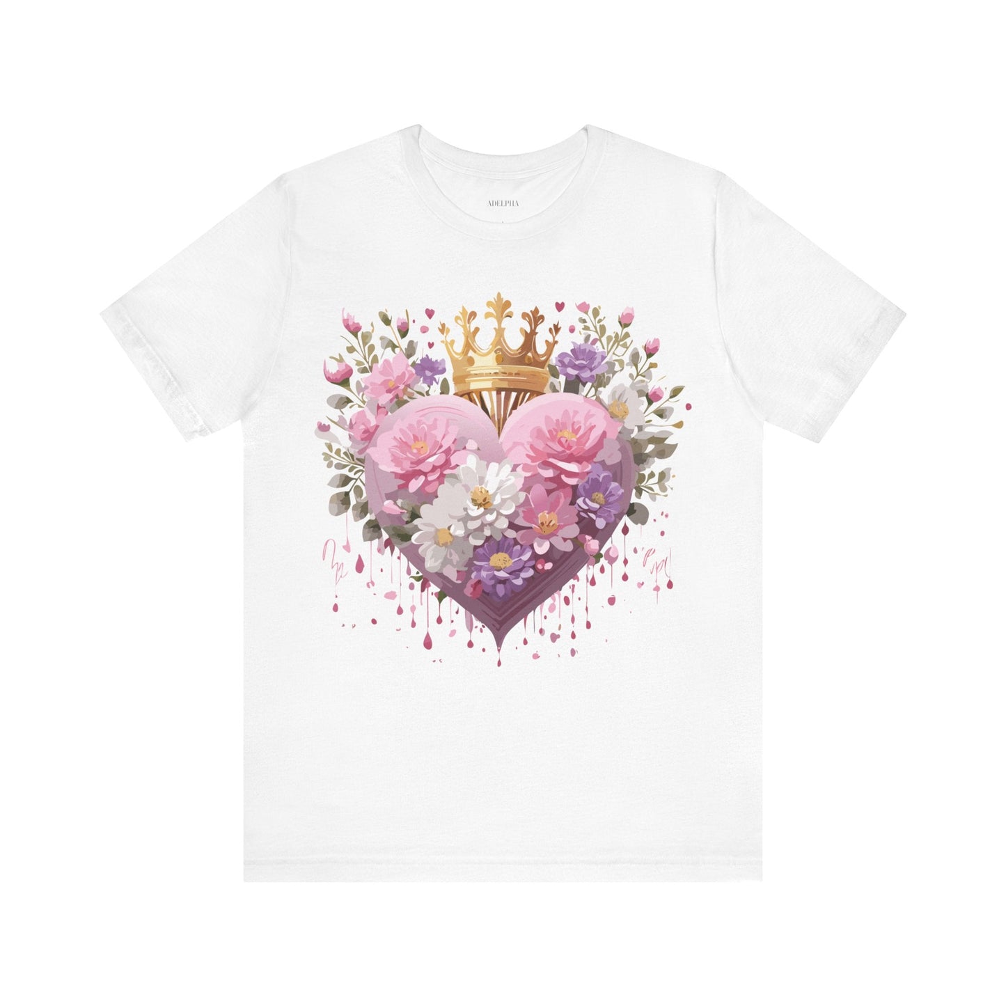 Valentine Day Graphic Unisex 100 Cotton Vintage Artwork with Love and Flower Design Tee 2