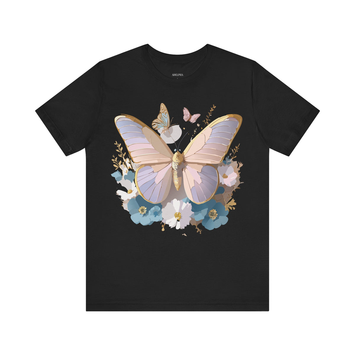 Butterfly Graphic Unisex Cotton Bella+Canvas Tee with Art Design n88