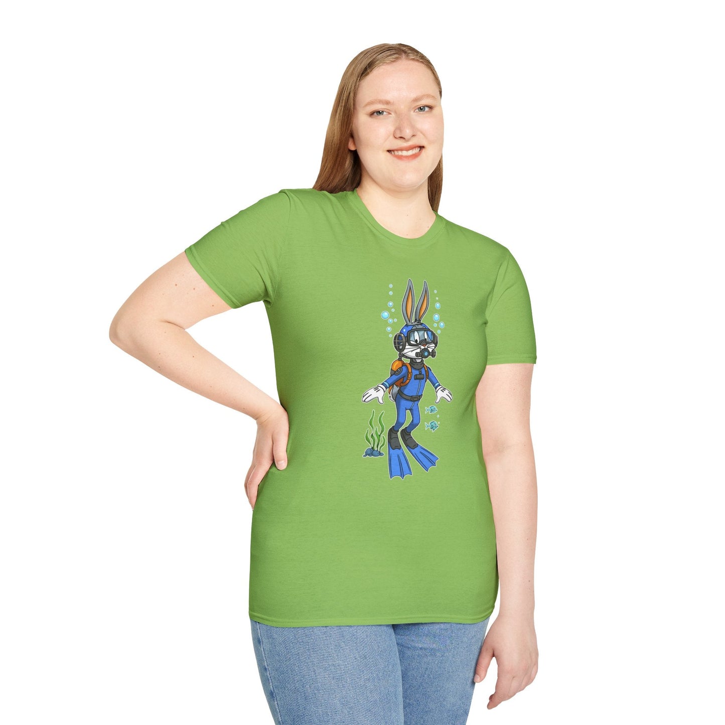 Cartoon Bunny Graphic Unisex Cotton Animal Animation Artwork Design Tee 16